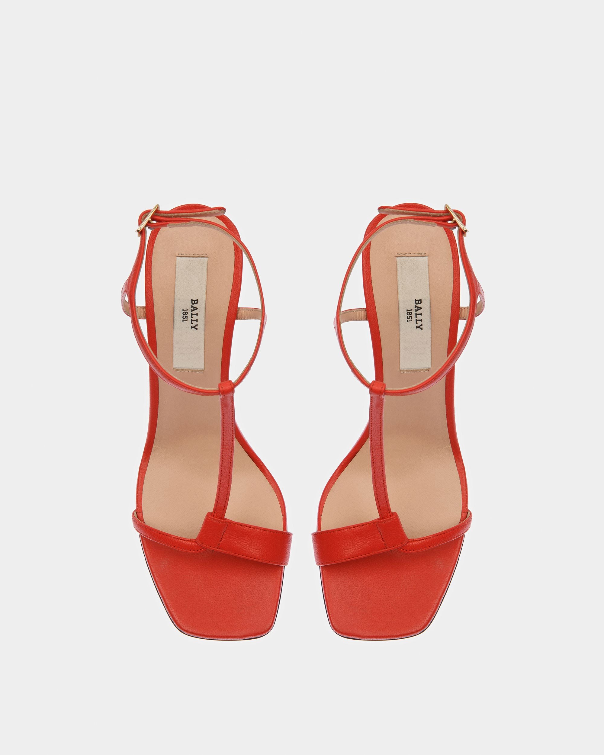 Natalia Leather Sandals In Orange - Women's - Bally - 02