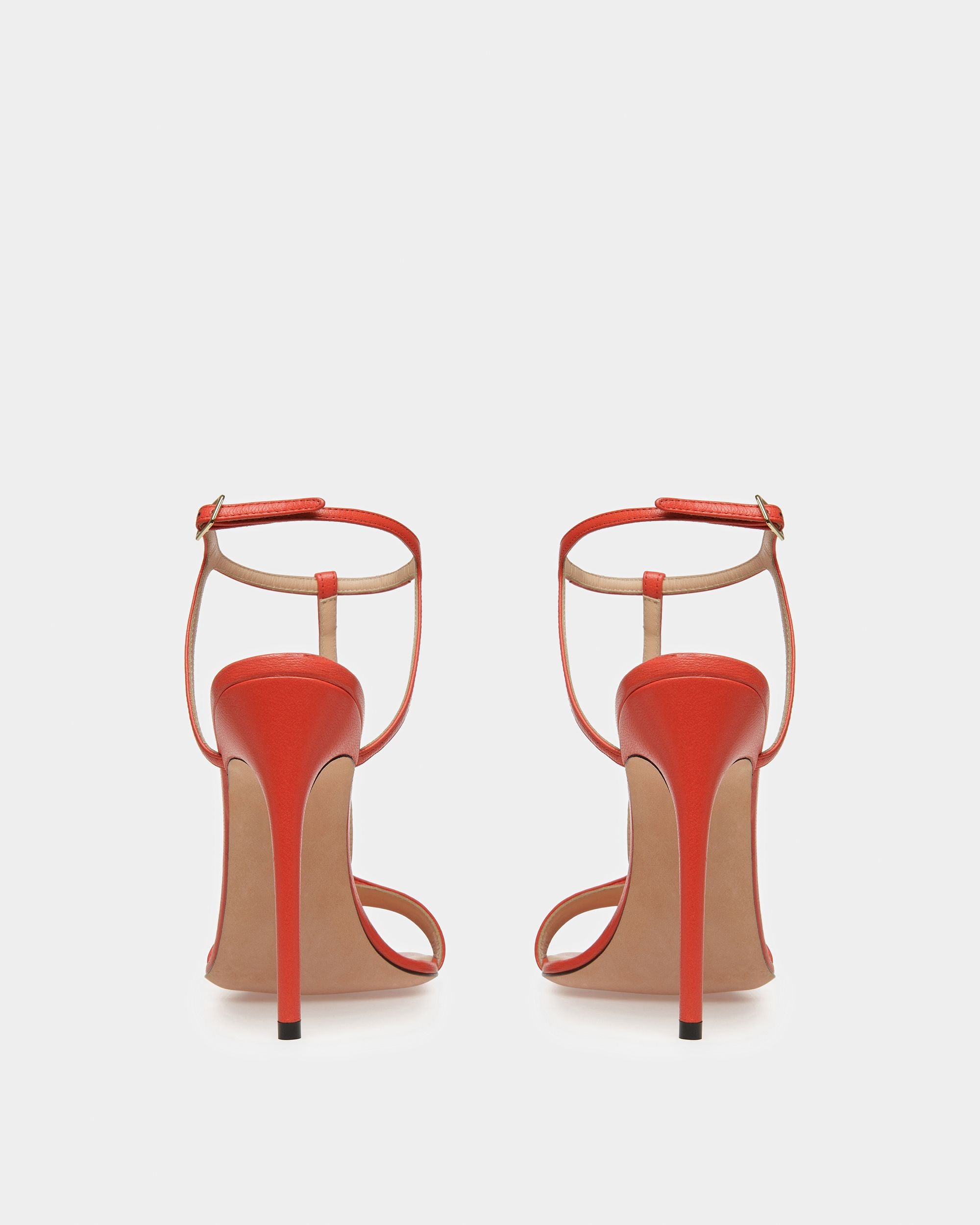 Natalia Leather Sandals In Orange - Women's - Bally - 04