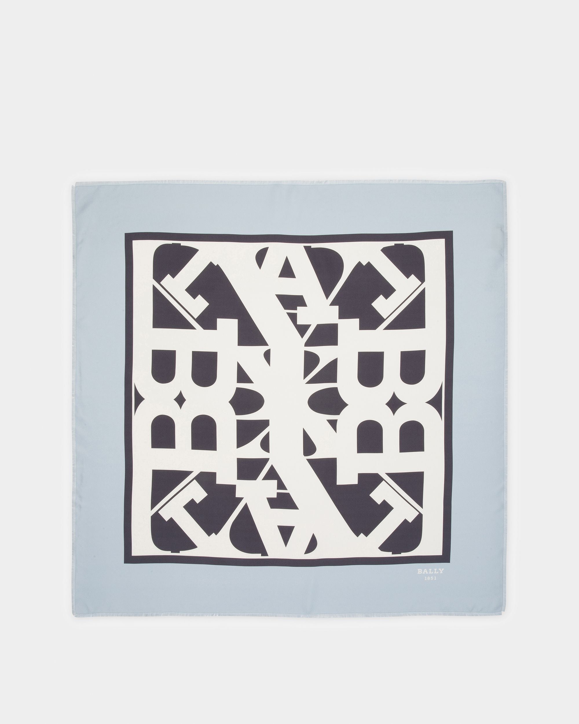 Silk Scarf In Light Blue - Women's - Bally - 03