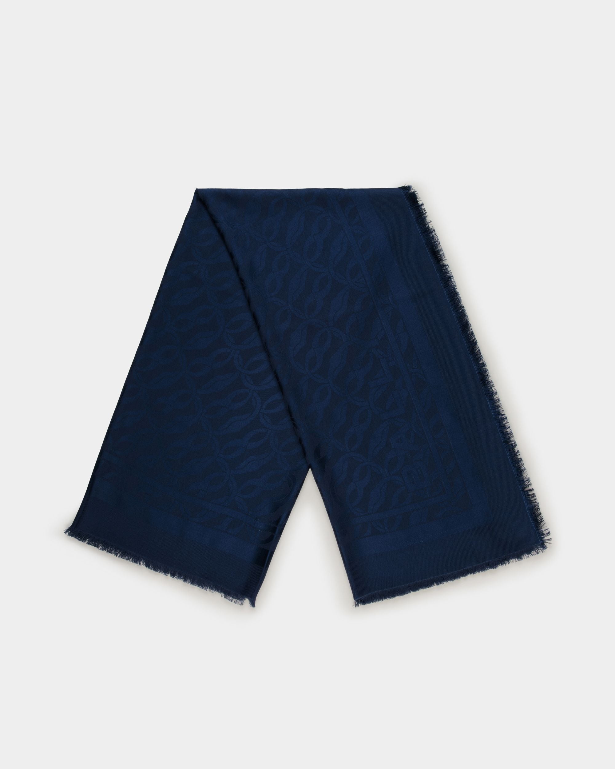 Scarf Scarf In Blue Silk - Mujer - Bally - 01
