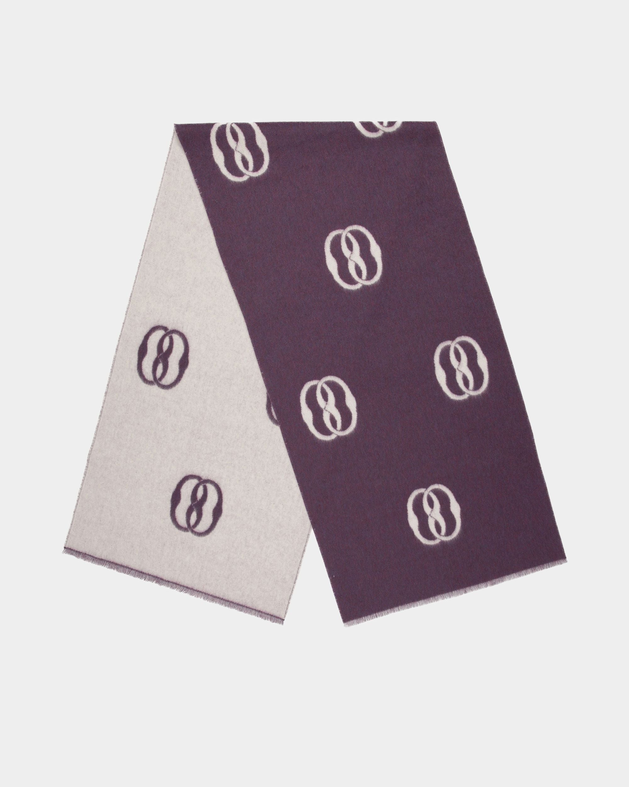 Pañuelo Emblem De Tela Color Orquídea Y Blanco Roto - Mujer - Bally - 01