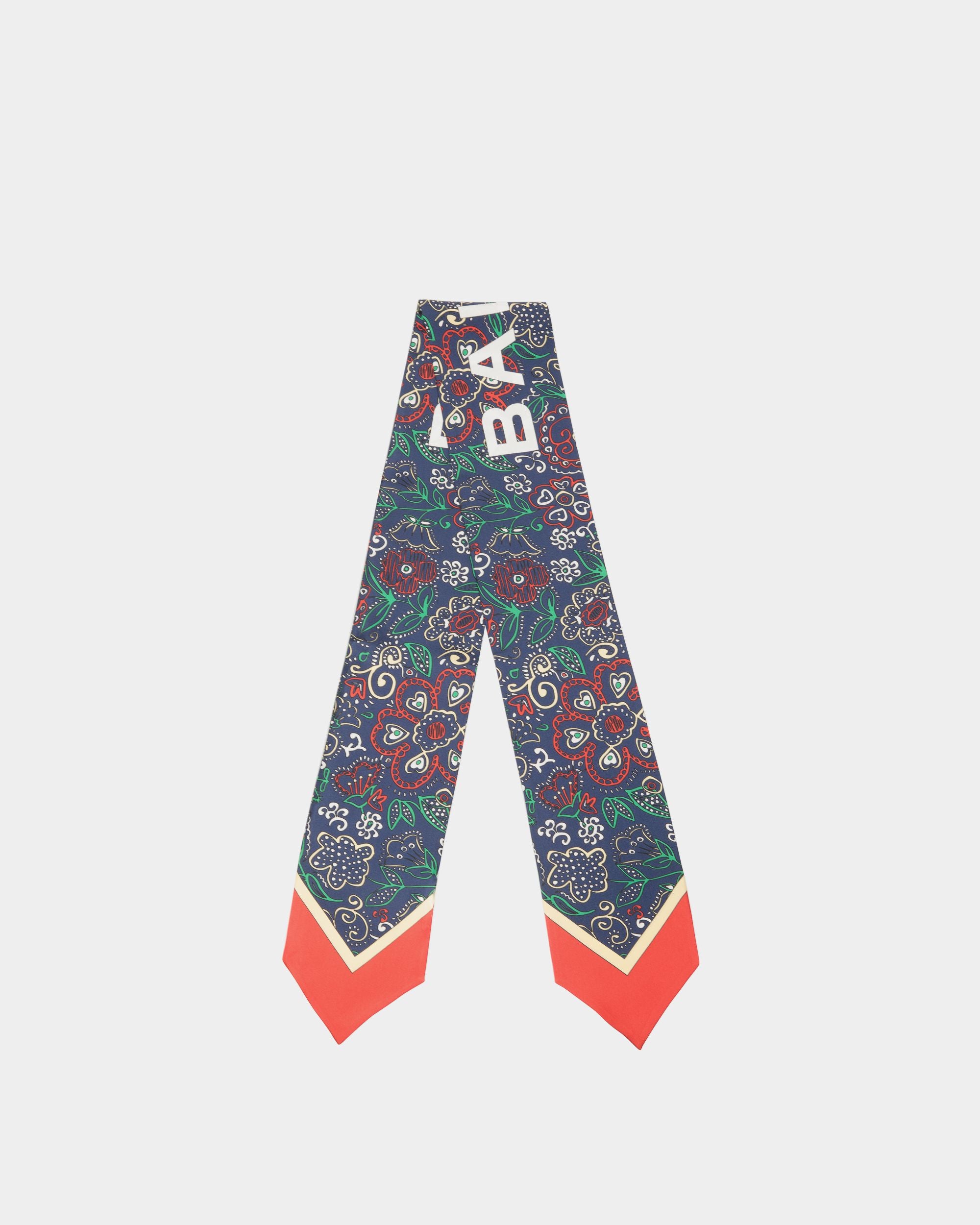 Bandana De Seda Navy Blue Estampada - Mujer - Bally - 01