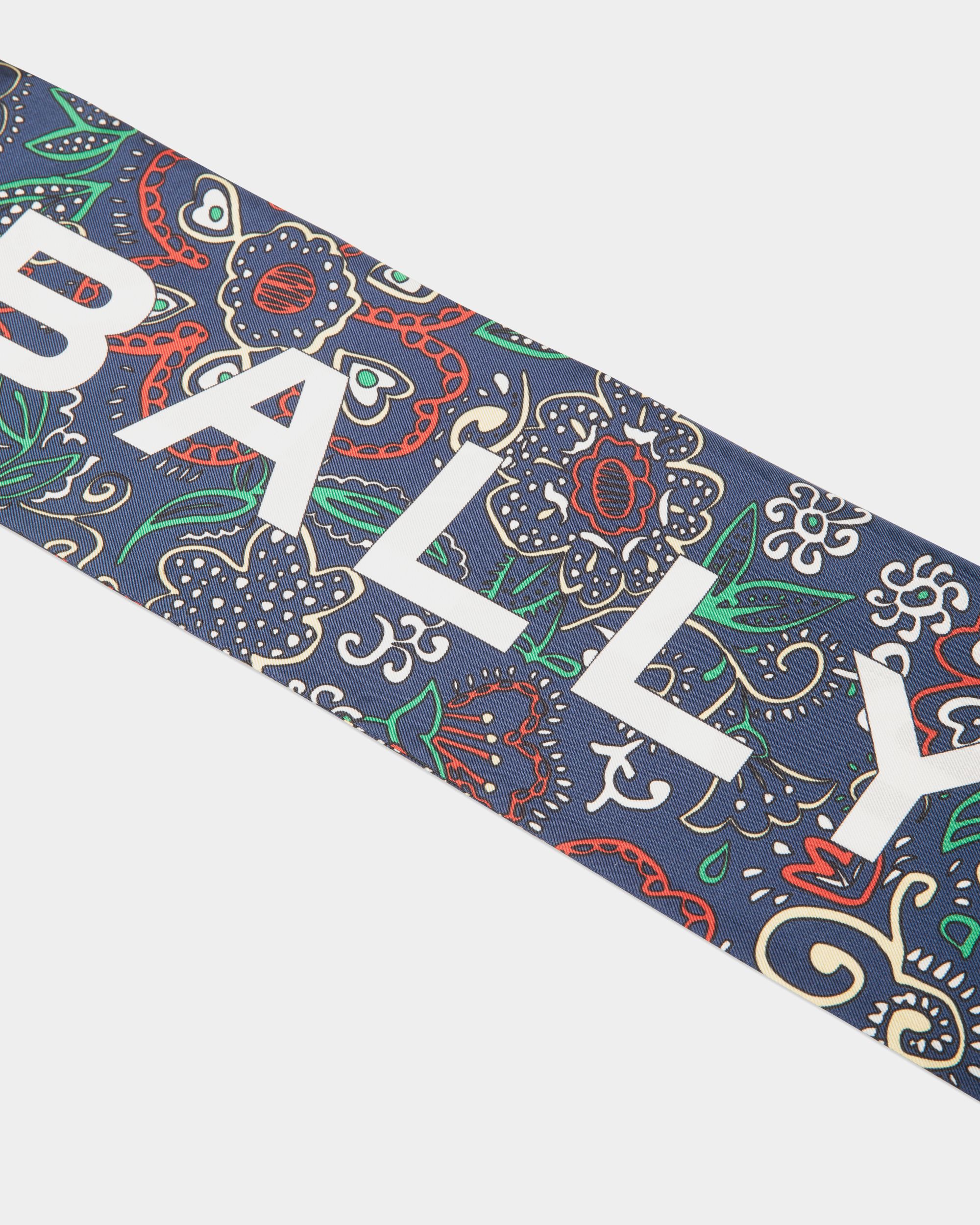 Bandana De Seda Navy Blue Estampada - Mujer - Bally - 02