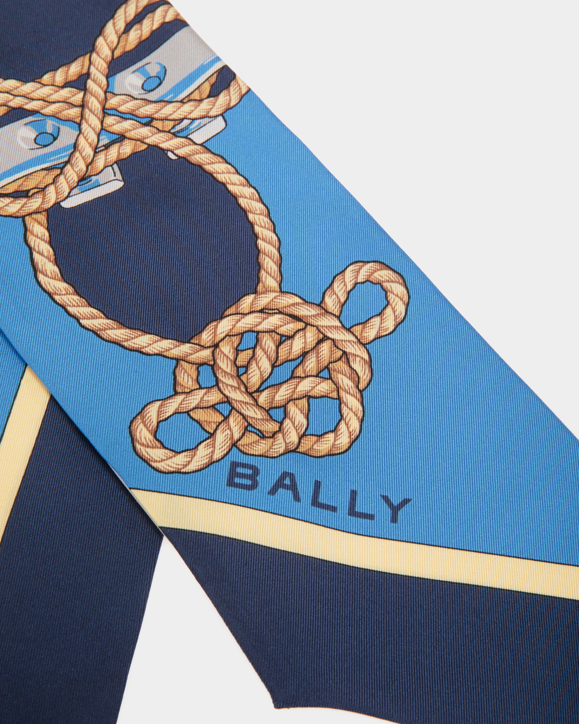 Scarf Bandeau In Blue Silk - Women's - Bally - 02