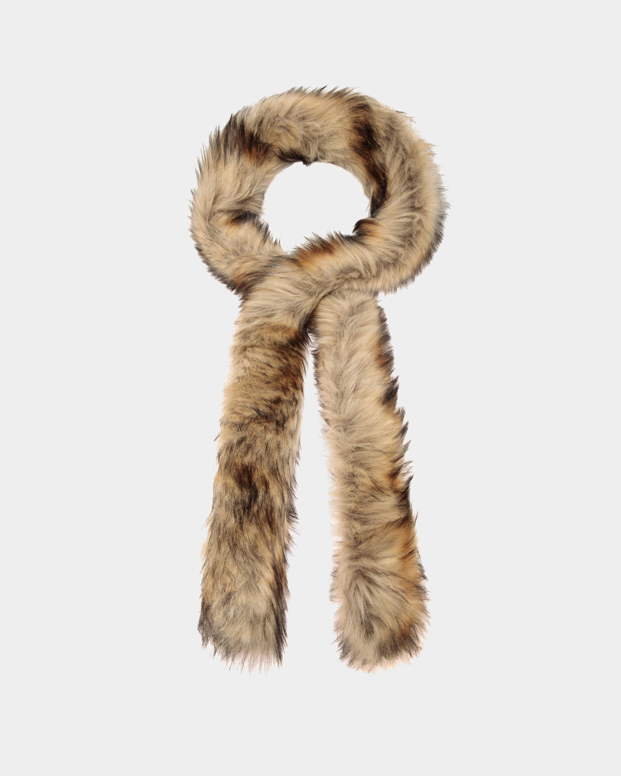 Scarf in Neutral Faux Fur - Women's - Bally - 01