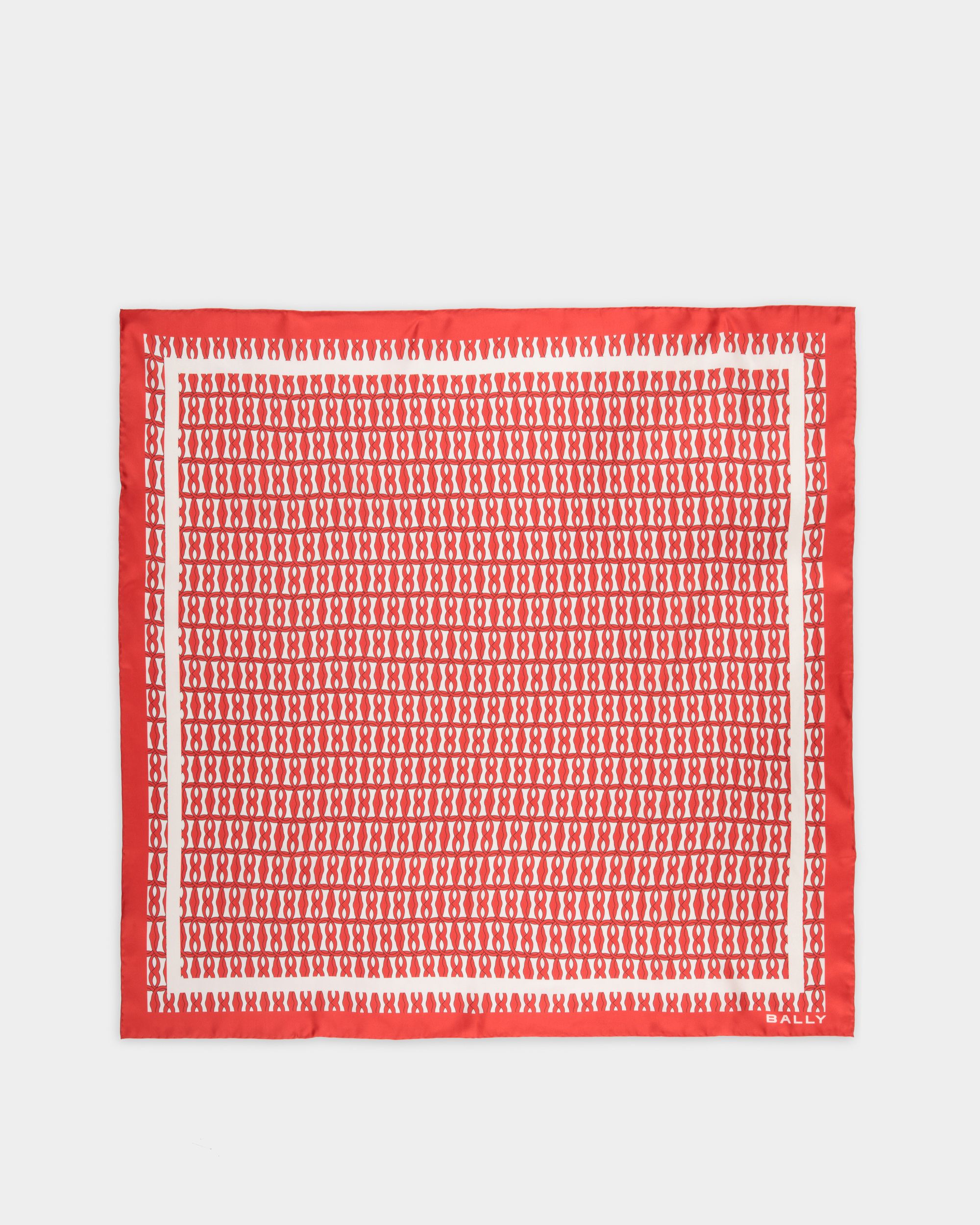 Silk Scarf In Red And White - Women's - Bally - 01