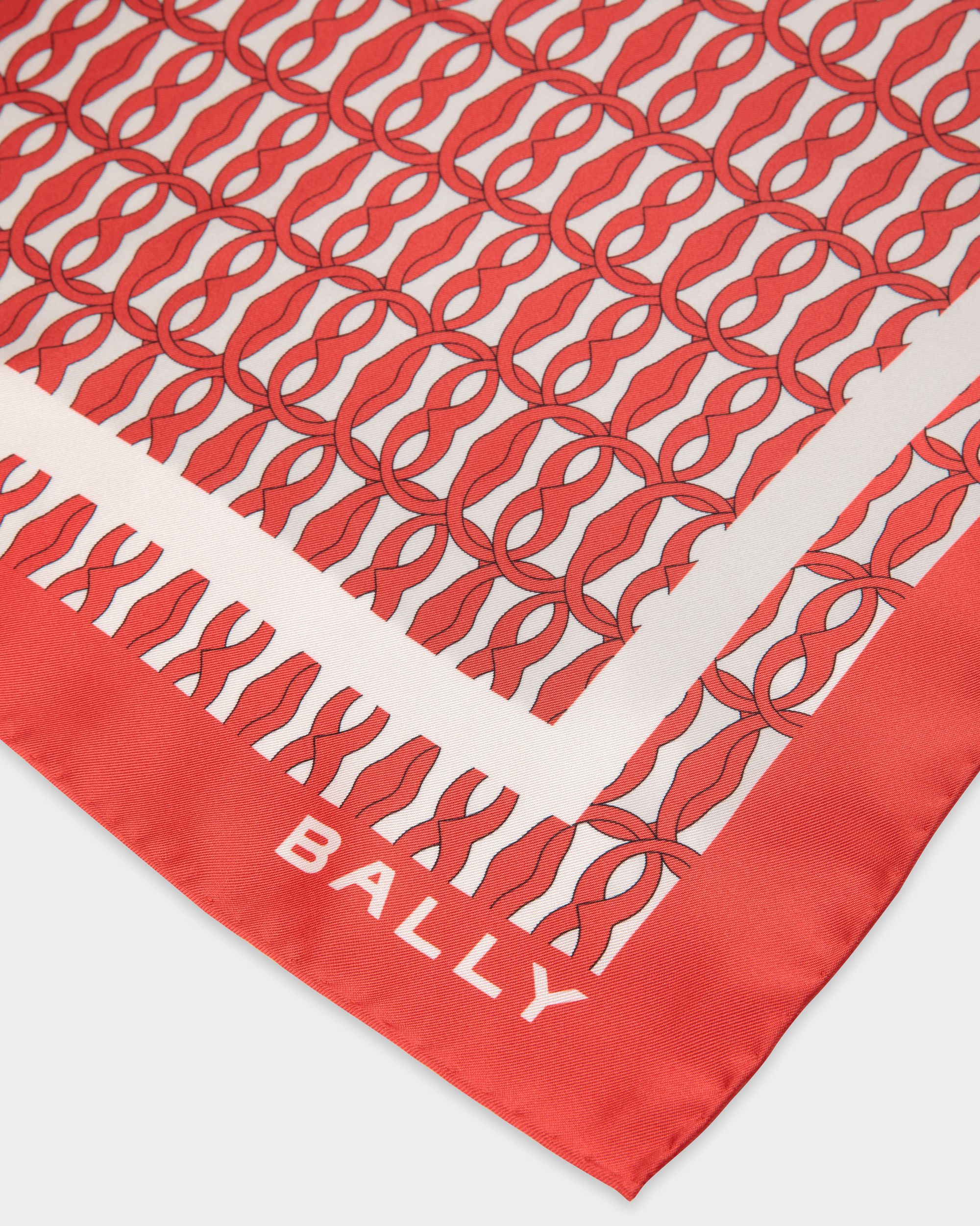 Silk Scarf In Red And White - Women's - Bally - 02