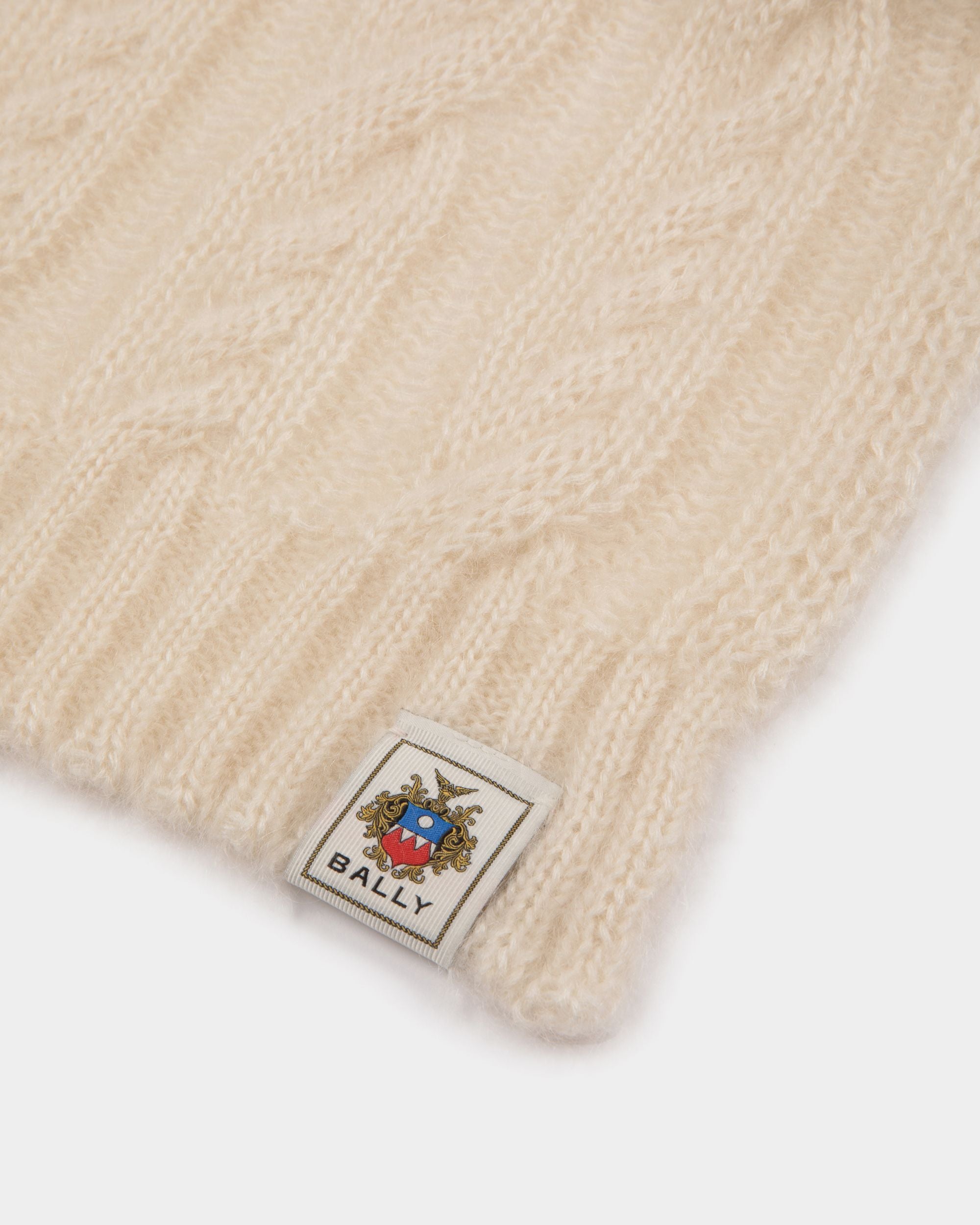 Bufanda De Mohair Y Seda Marfil - Mujer - Bally - 02