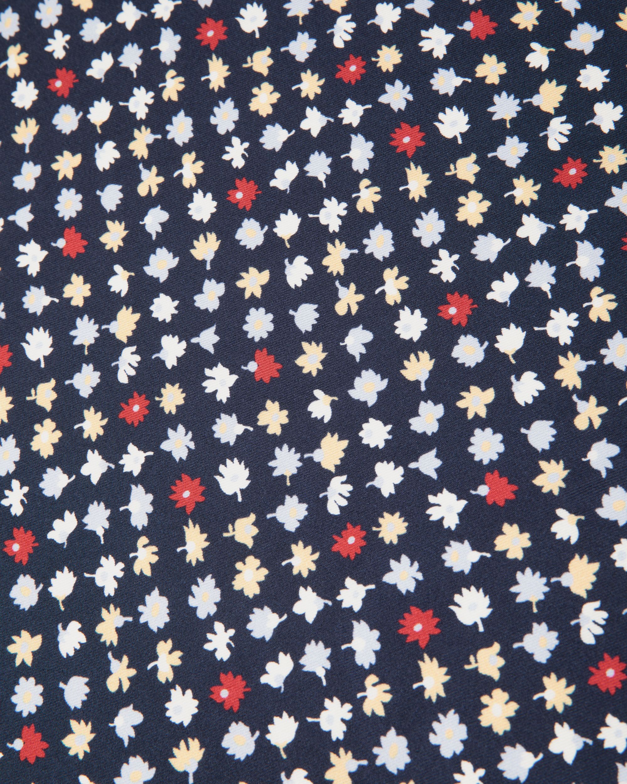 Pañuelo De Seda Navy Blue Con Estampado Microflower - Mujer - Bally - 03