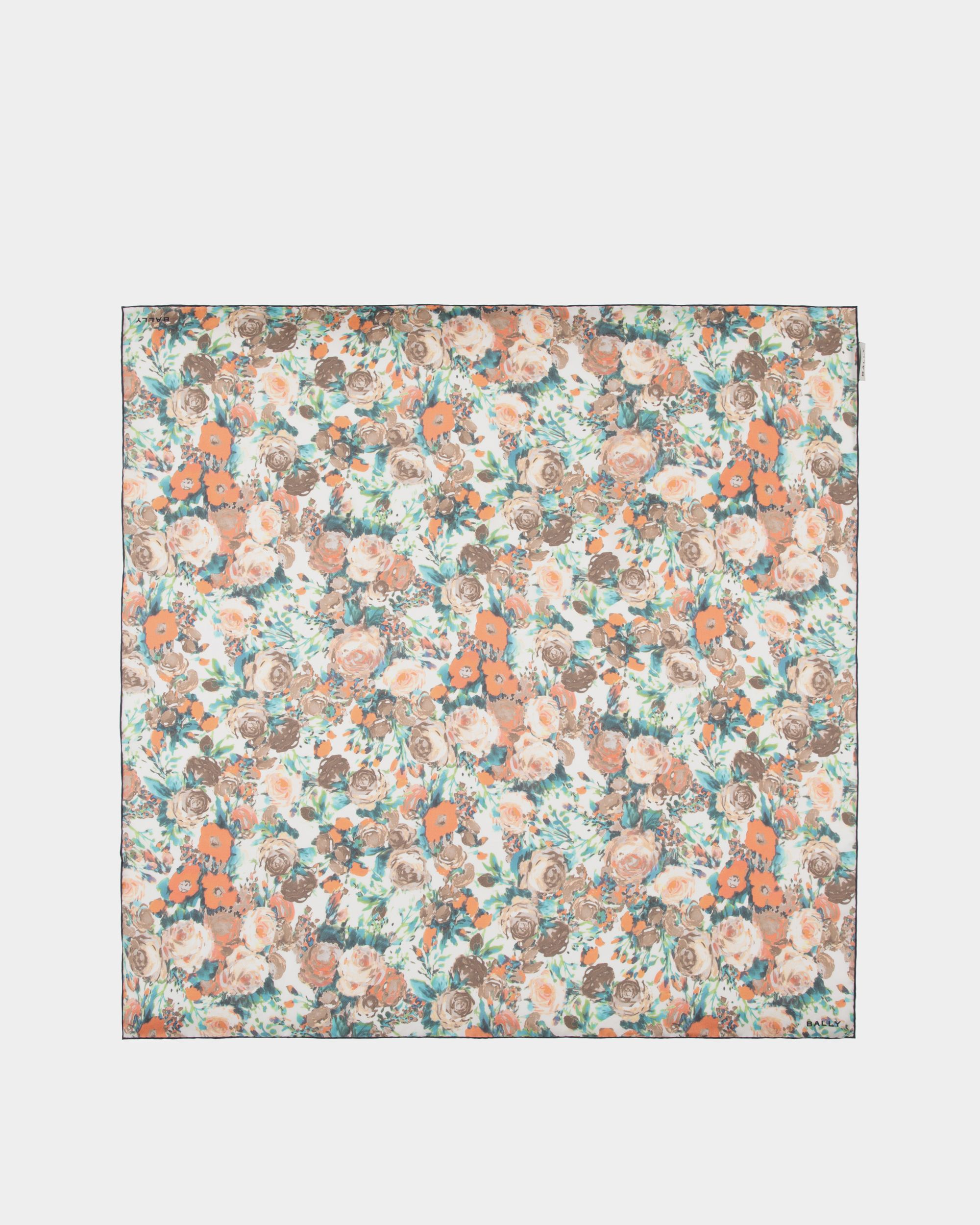 Pañuelo De Seda Multicolor Con Estampado Rosengarten - Mujer - Bally - 01