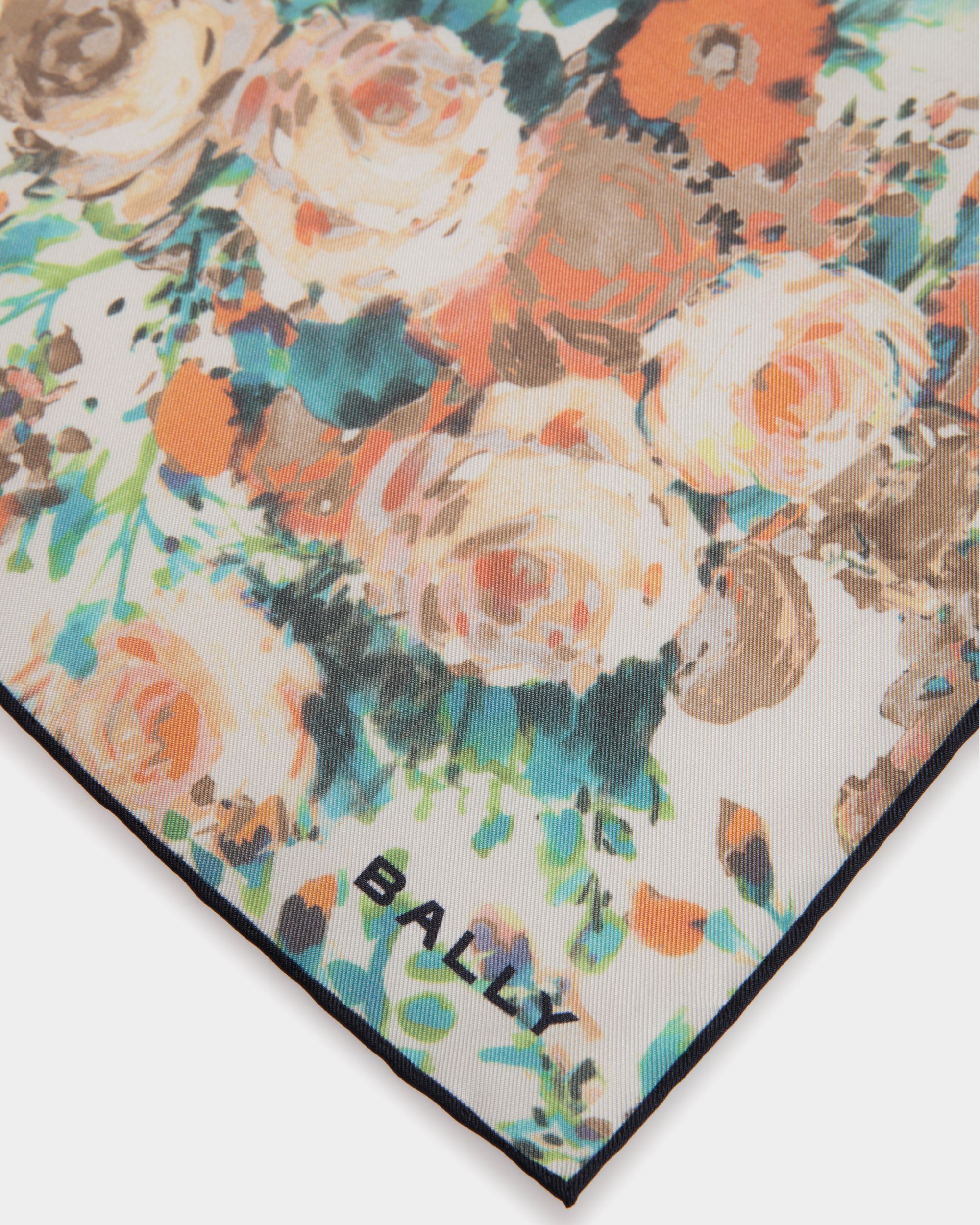 Pañuelo De Seda Multicolor Con Estampado Rosengarten - Mujer - Bally - 03