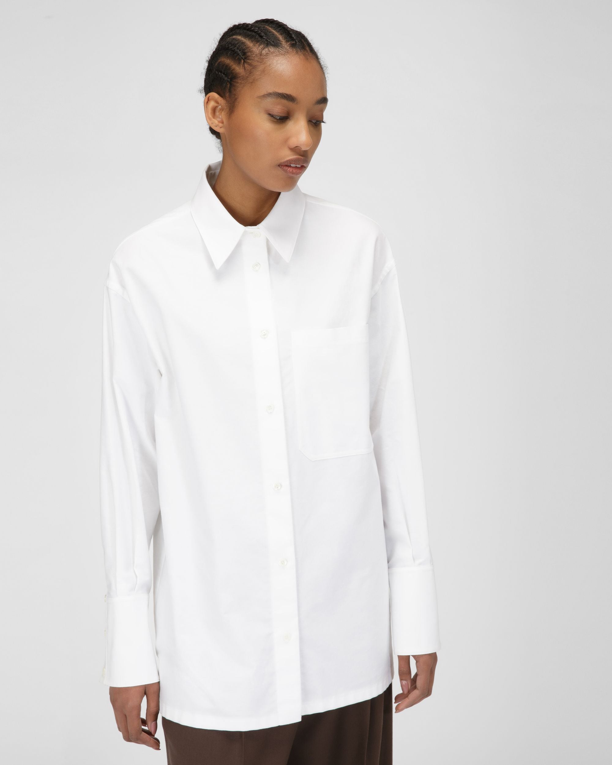 Camisa De Algodón Con Manga Larga - Mujer - Bally - 03