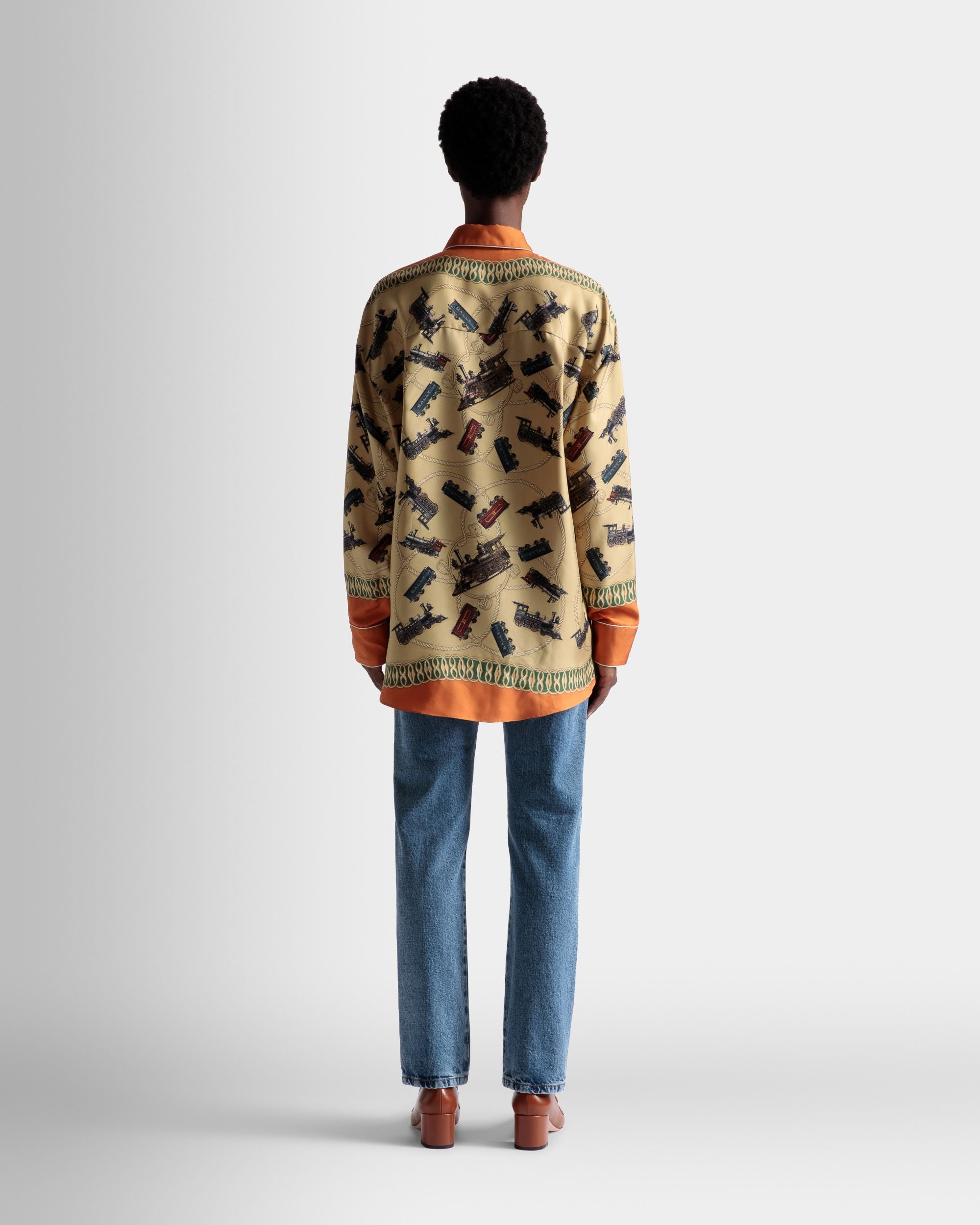 Camisa Con Estampado Train De Seda Multicolor - Mujer - Bally - 06