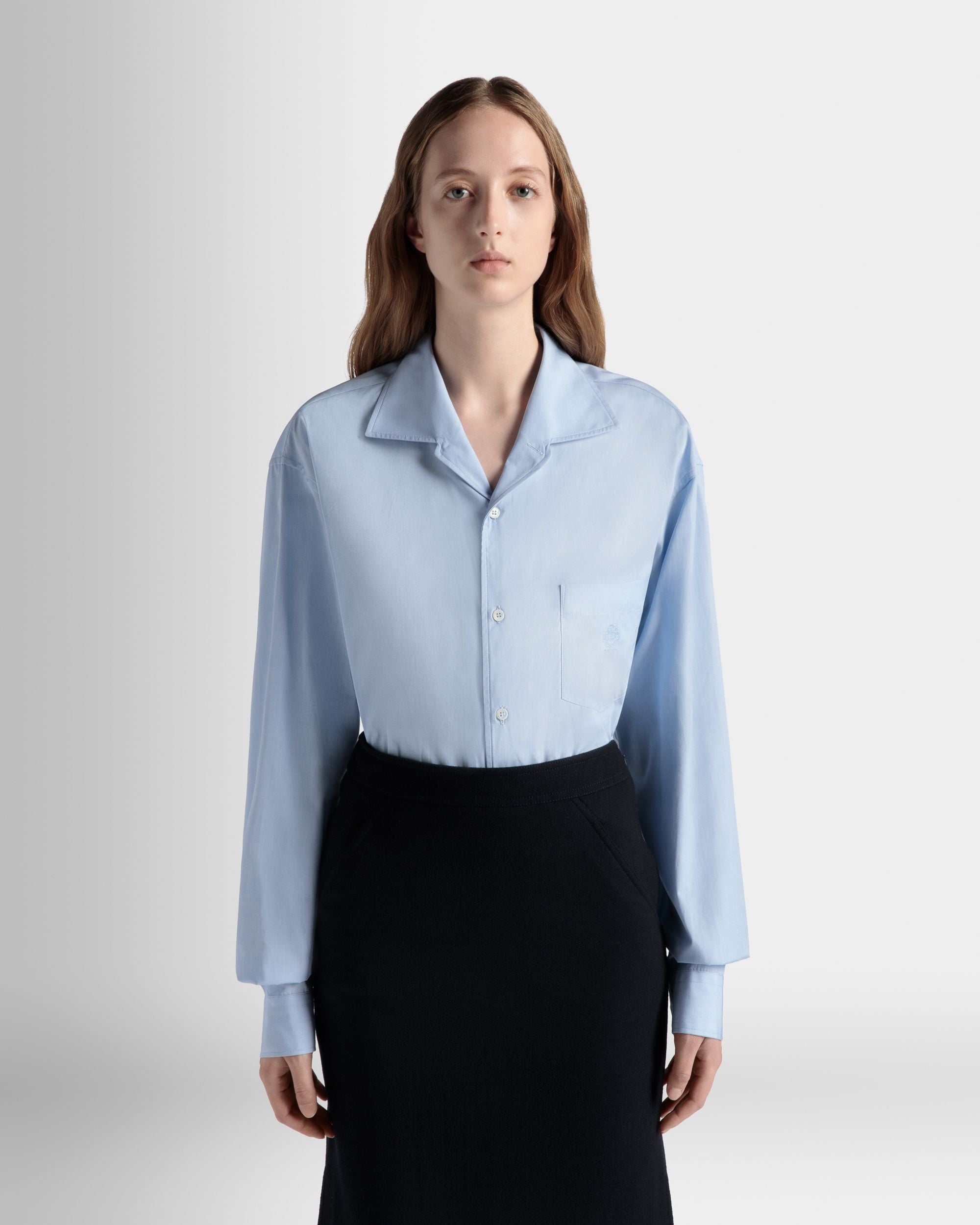 Long Sleeve Shirt In Light Blue Cotton - Women's - Bally - 03