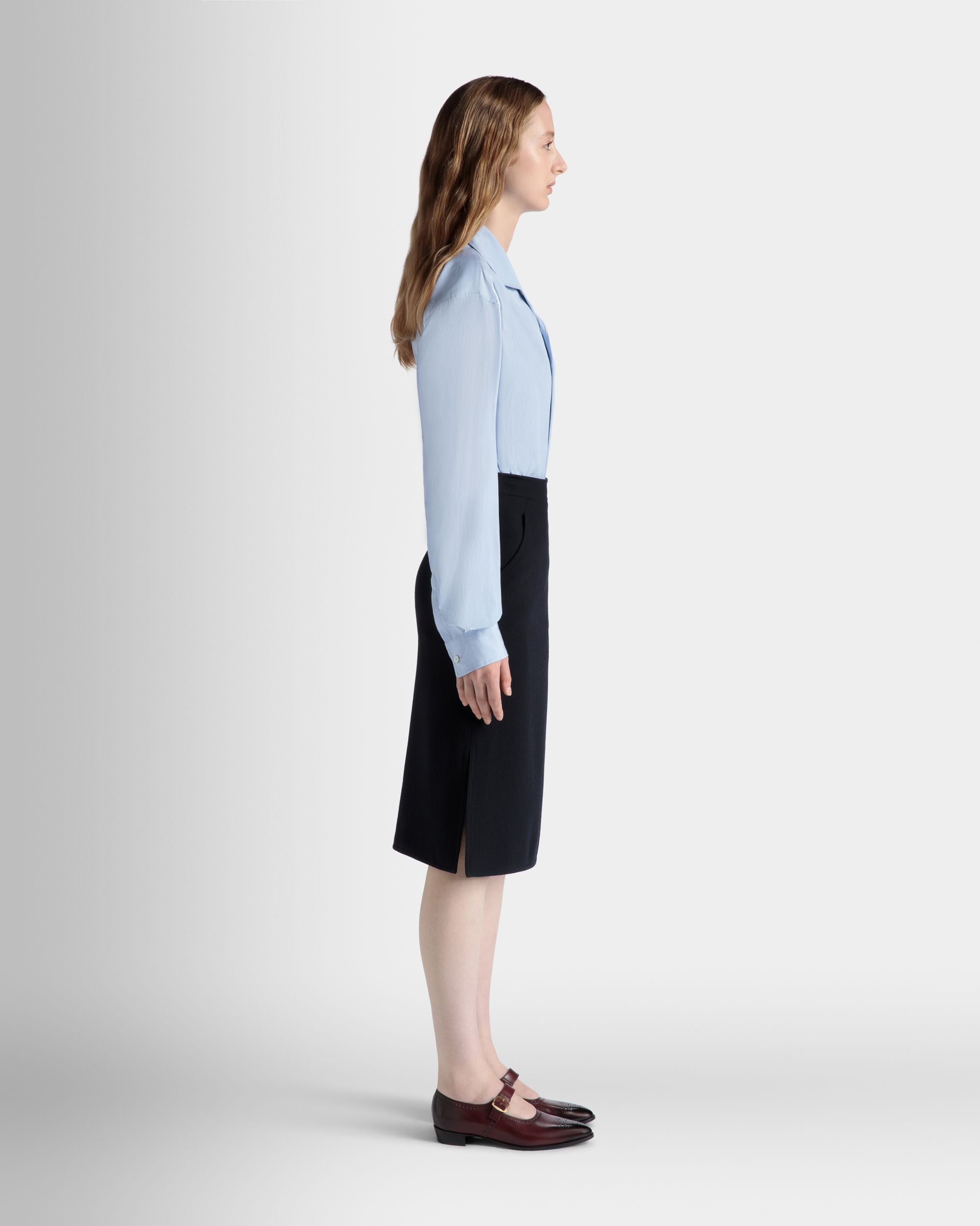 Long Sleeve Shirt In Light Blue Cotton - Women's - Bally - 06