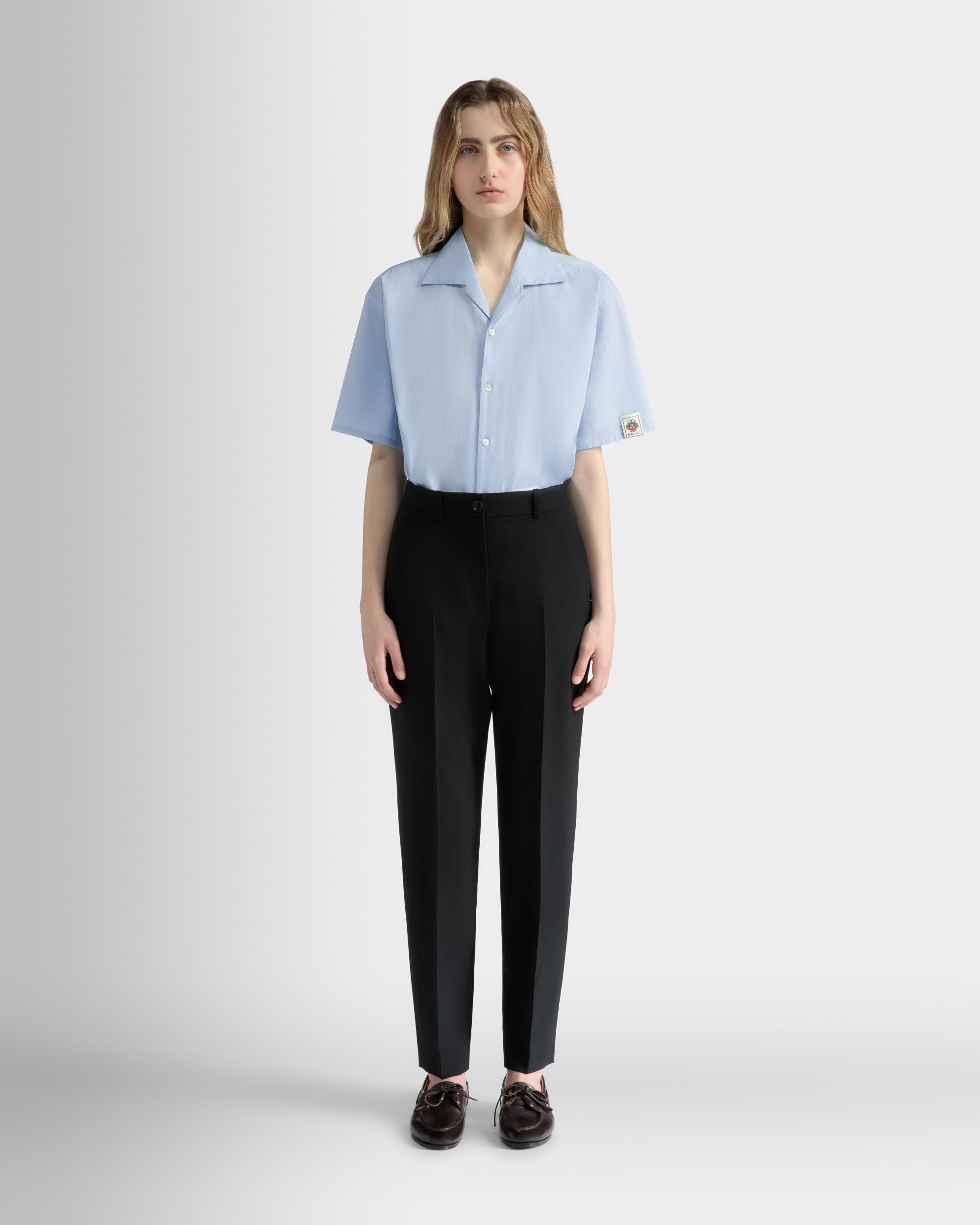 Camisa De Algodón Light Blue Oversized - Mujer - Bally - 02