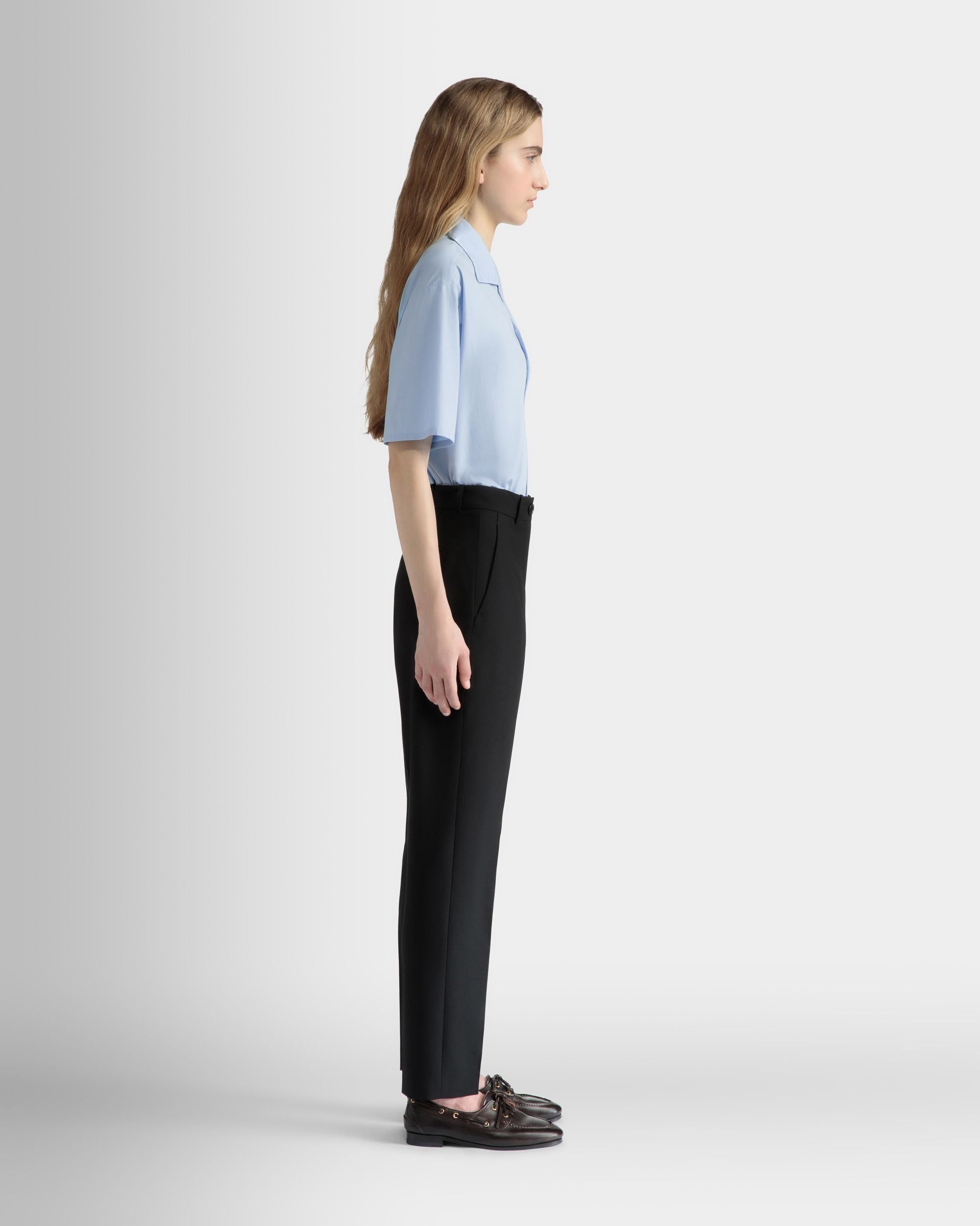 Camisa De Algodón Light Blue Oversized - Mujer - Bally - 05