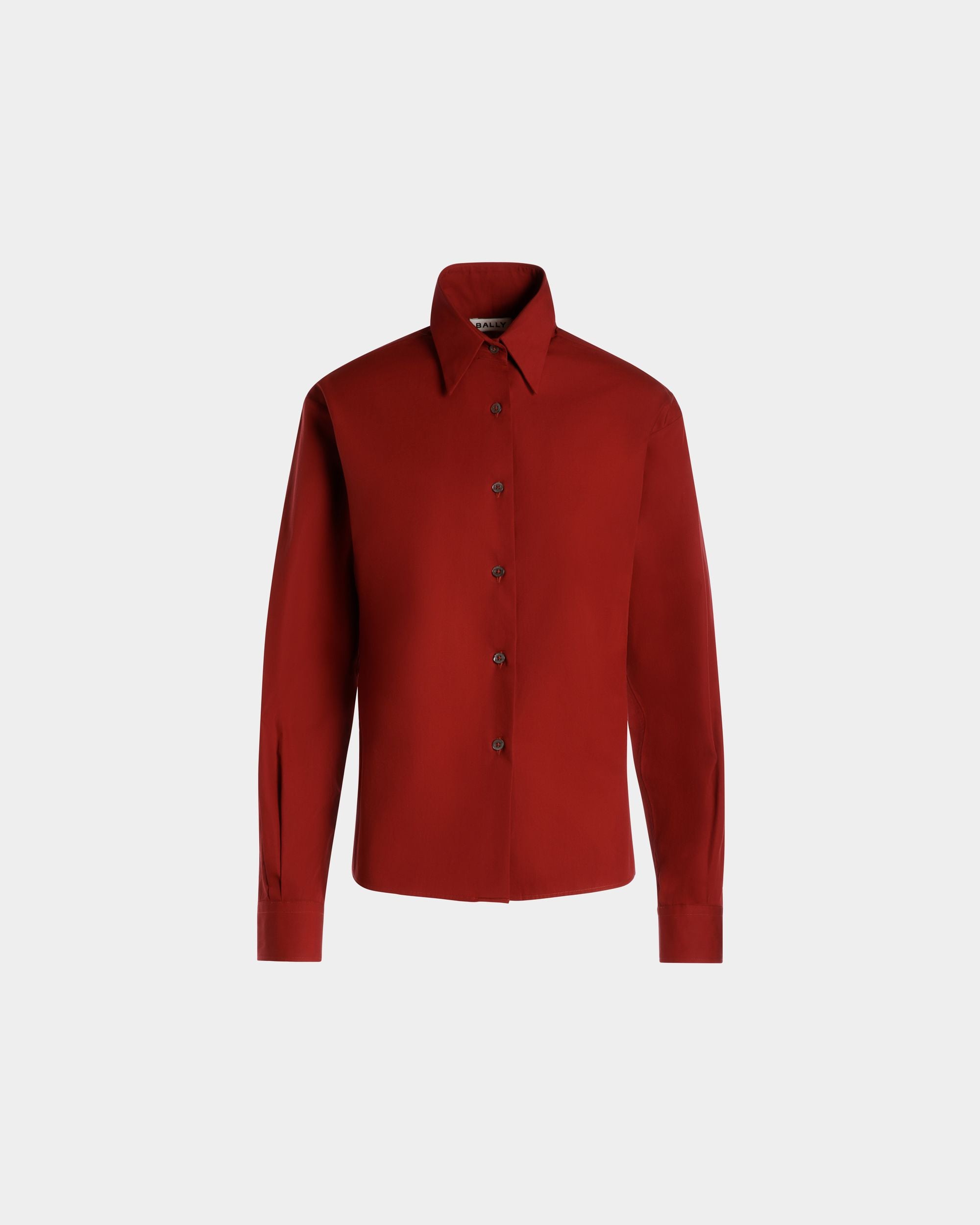 Camisa De Manga Larga De Algodón Heritage Red - Mujer - Bally - 01