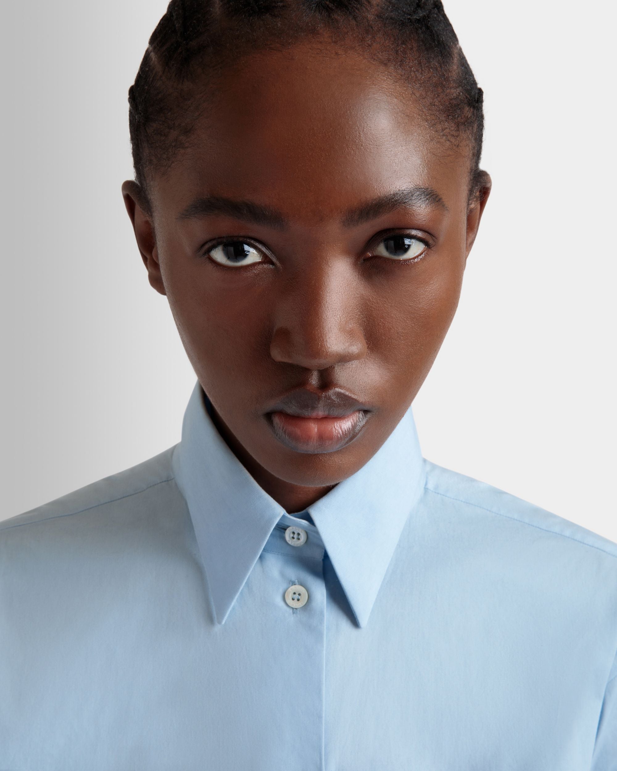 Long Sleeve Shirt In Light Blue Cotton - Women's - Bally - 03