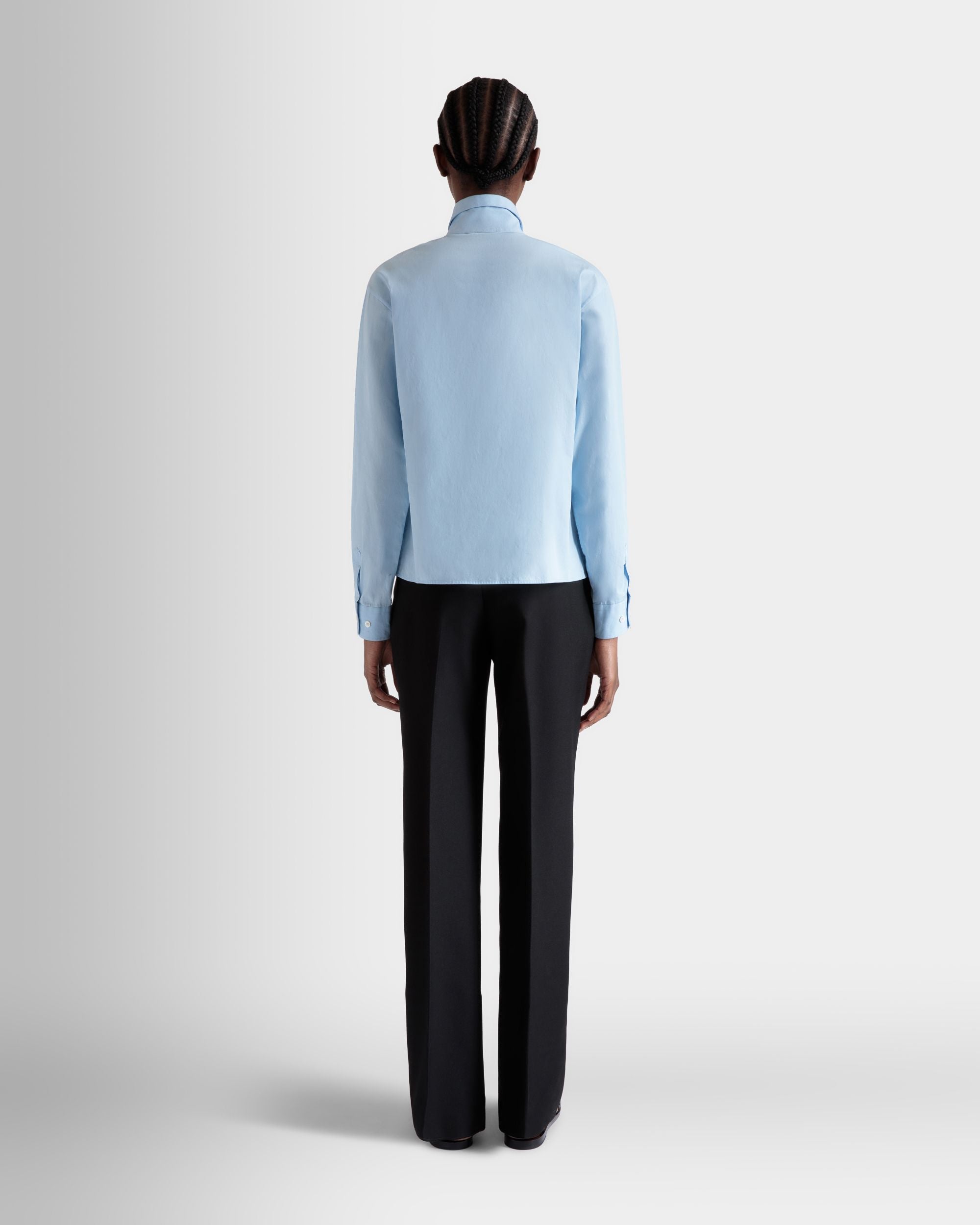 Long Sleeve Shirt In Light Blue Cotton - Women's - Bally - 07