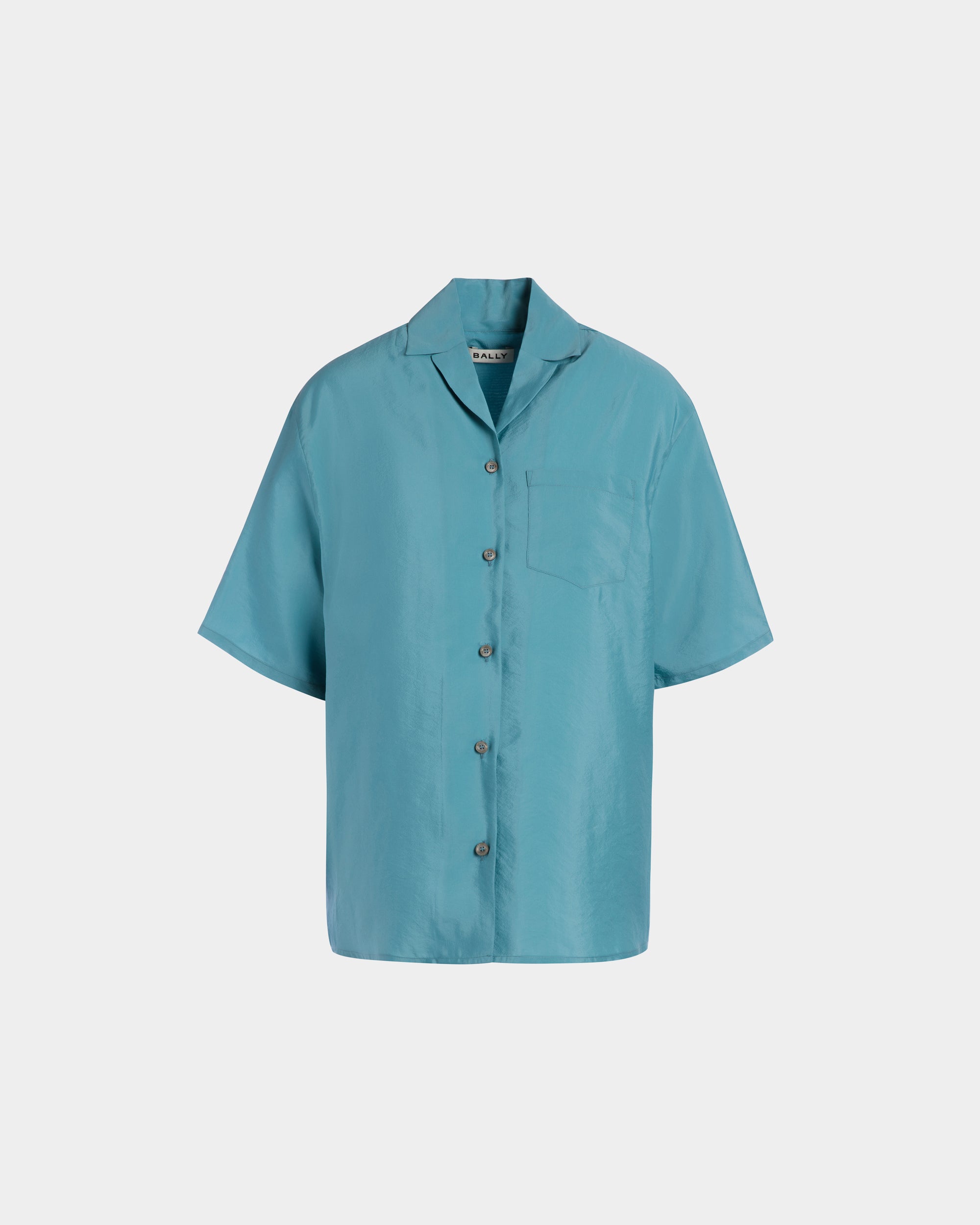 Camisa De Satén Medium Blue - Mujer - Bally - 01