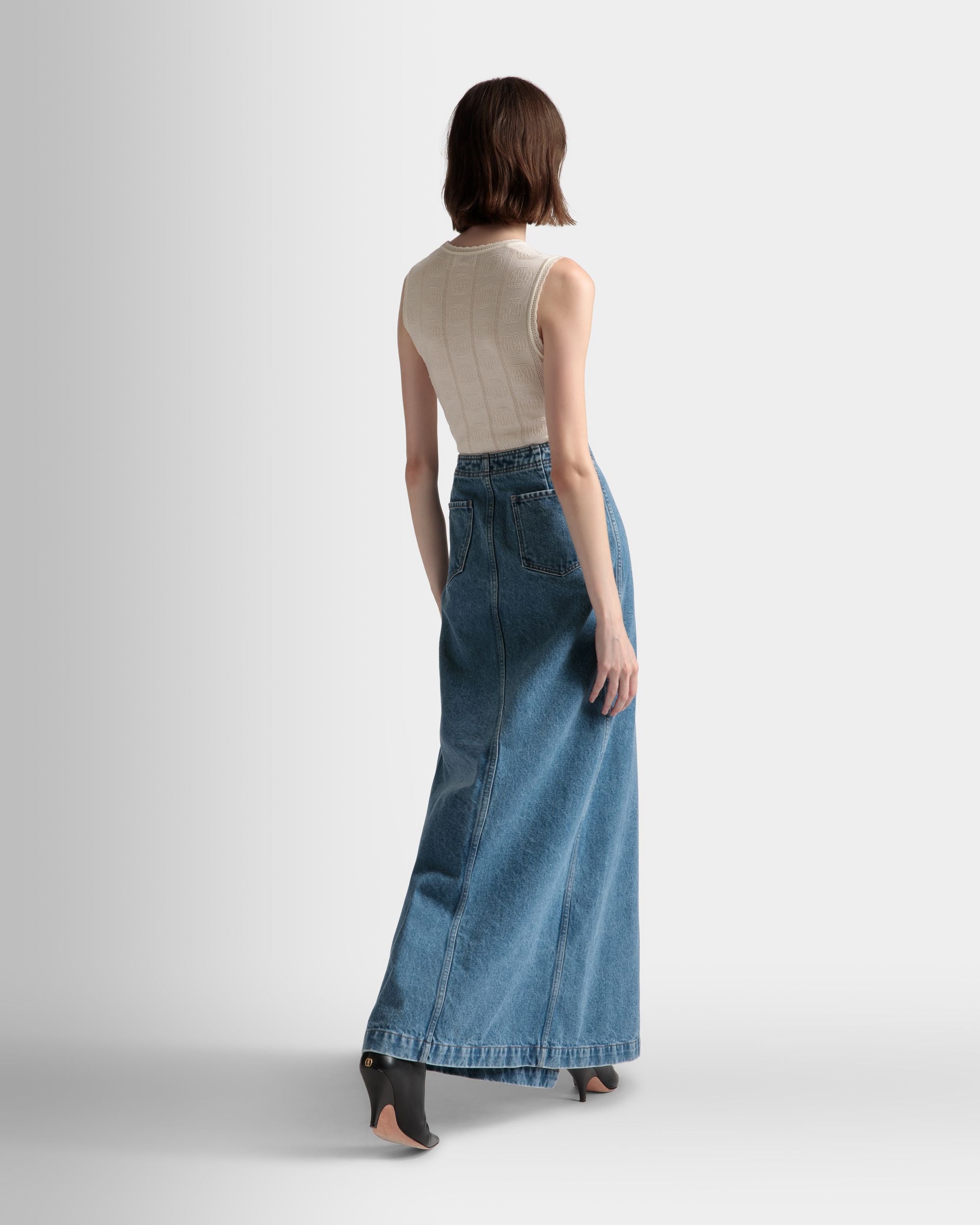 Skirt In Light Blue Denim Skirt - Women's - Bally - 06
