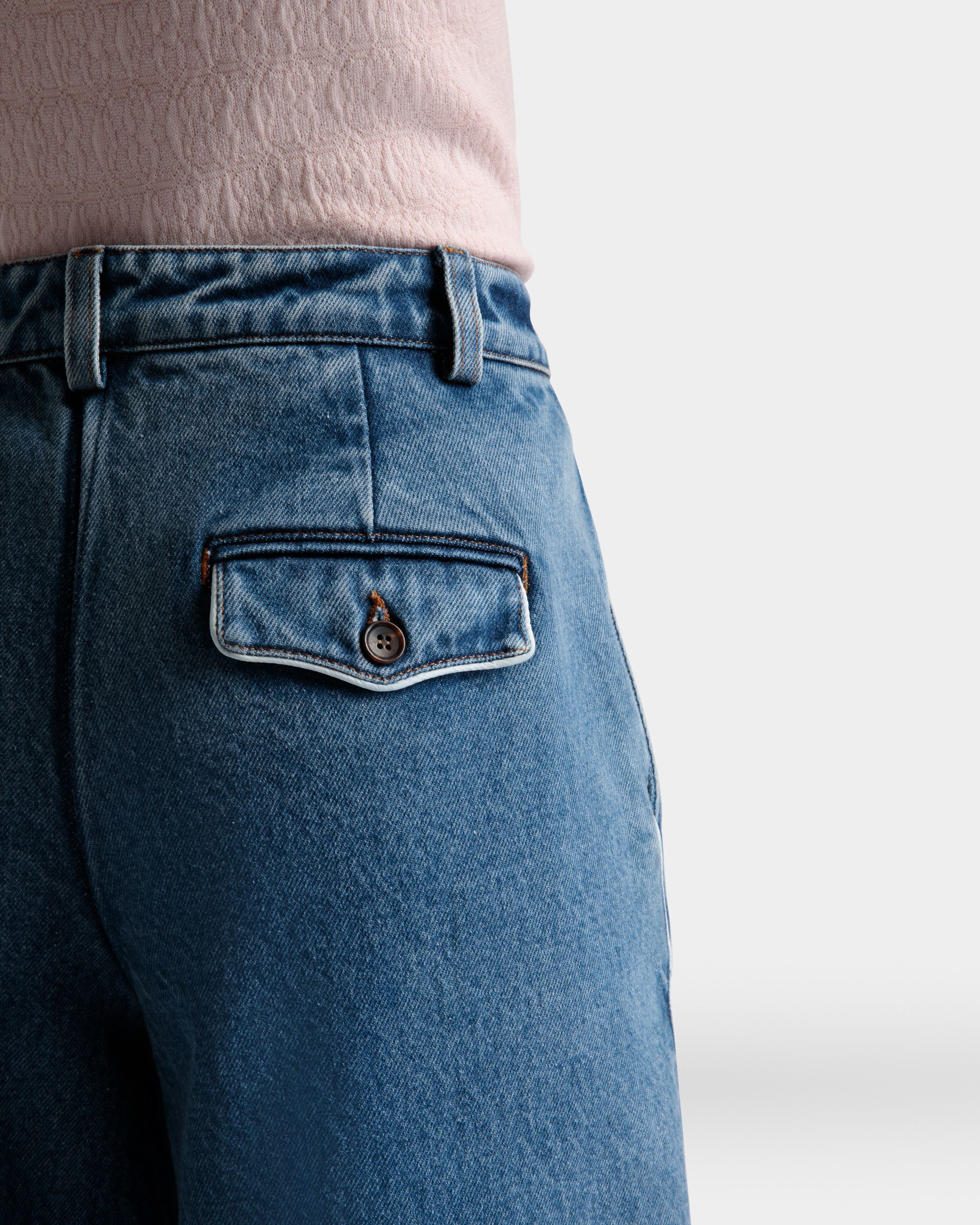 Denim Pants In Light Blue Cotton - Women's - Bally - 04