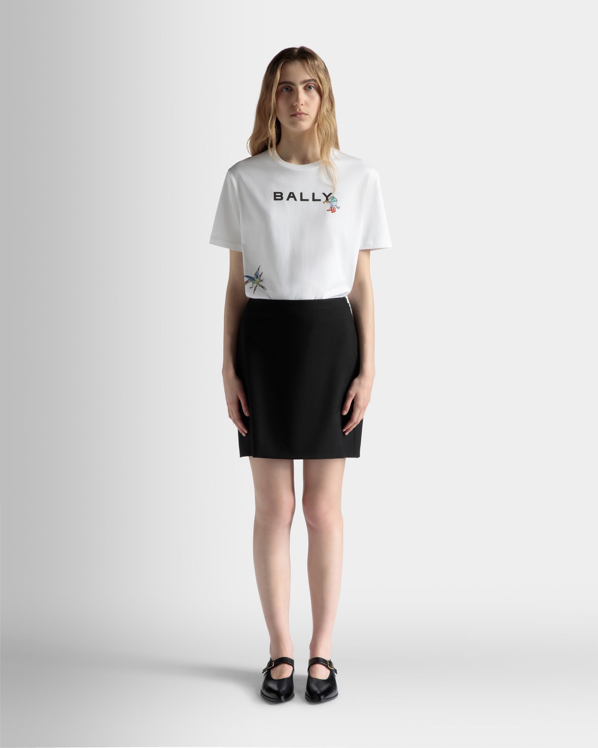 Mini Skirt in Black Wool - Women's - Bally - 02