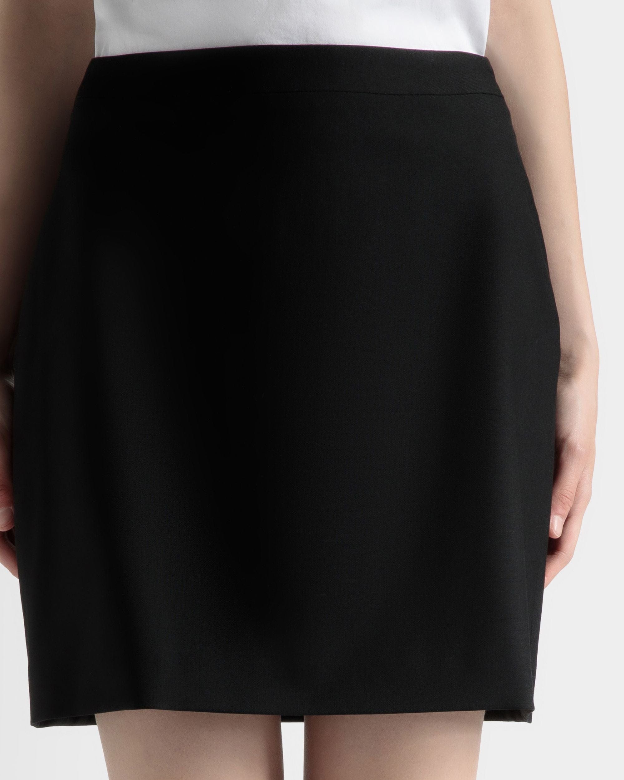 Mini Skirt in Black Wool - Women's - Bally - 04