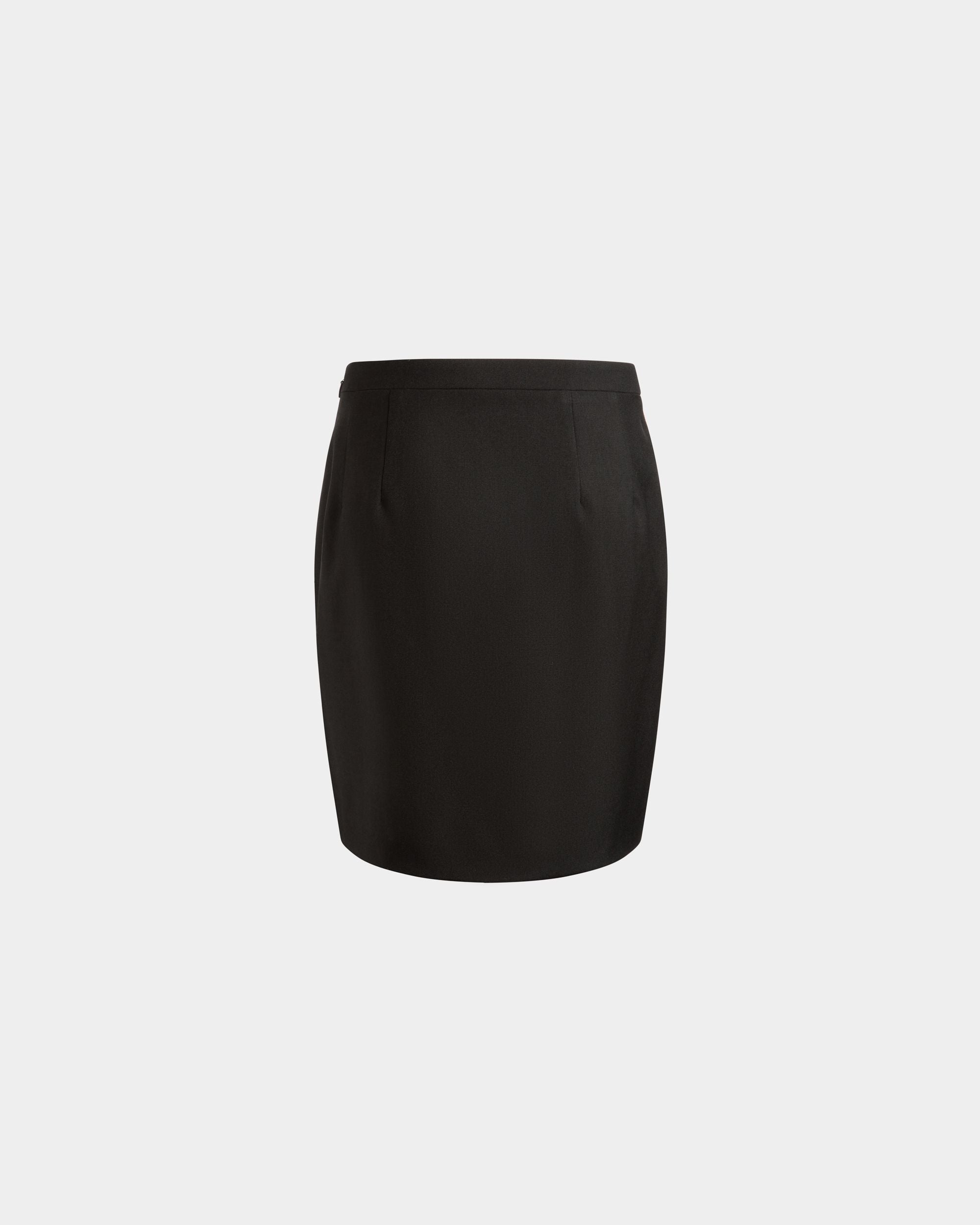 Mini Skirt in Black Wool - Women's - Bally - 07