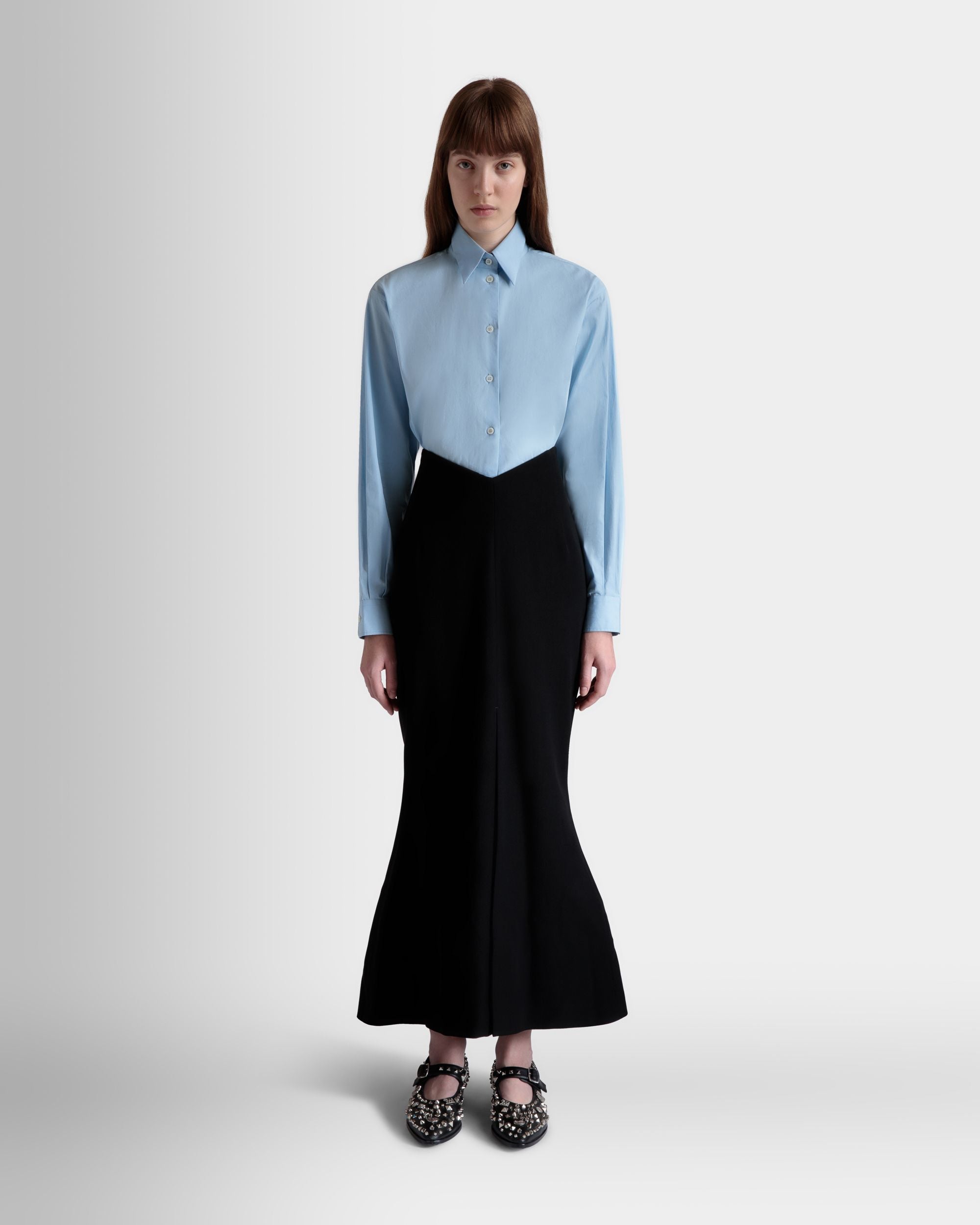 Long Skirt In Black Wool Blend - Women's - Bally - 02