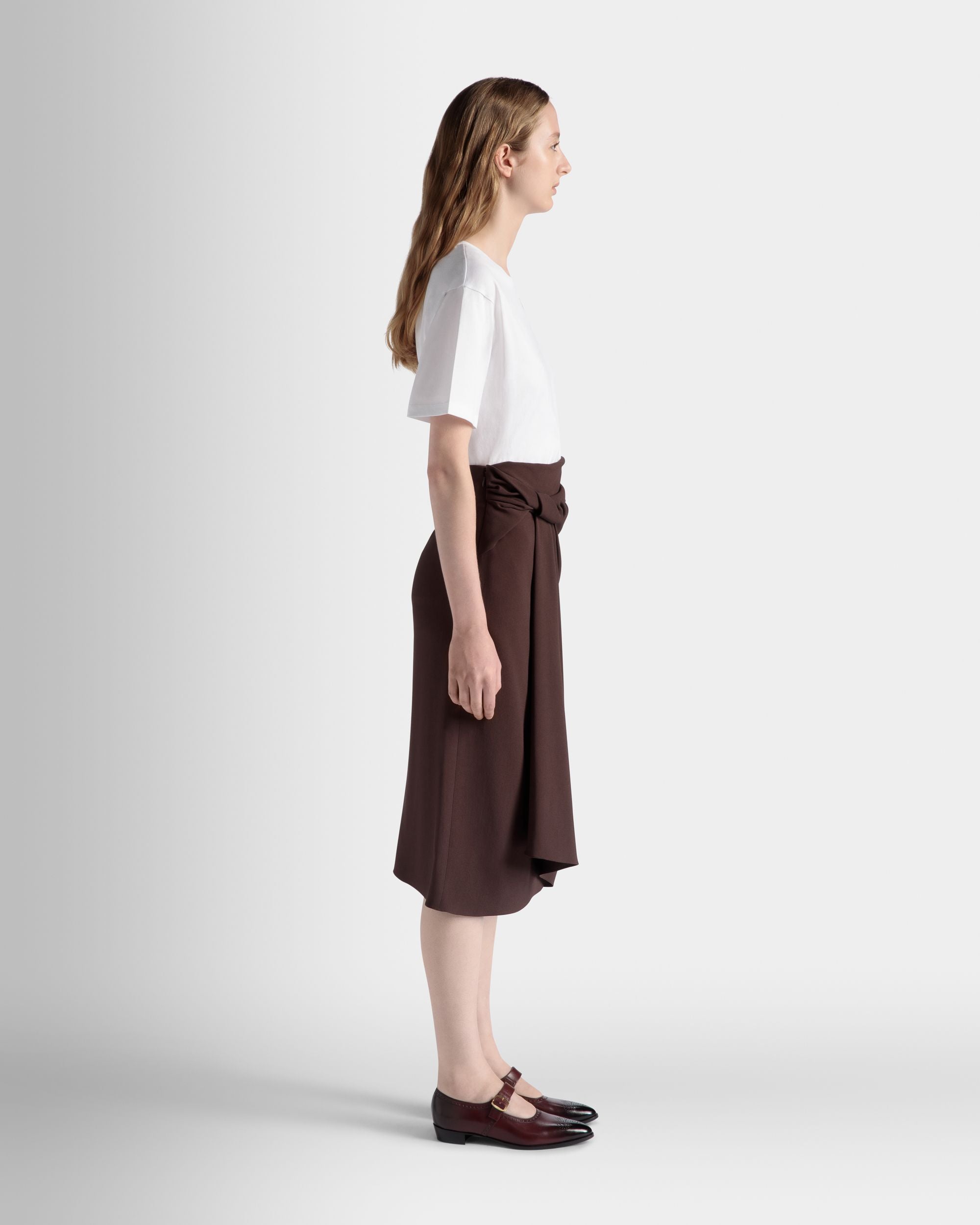 Midi Skirt In Ebano Viscose Blend - Women's - Bally - 06