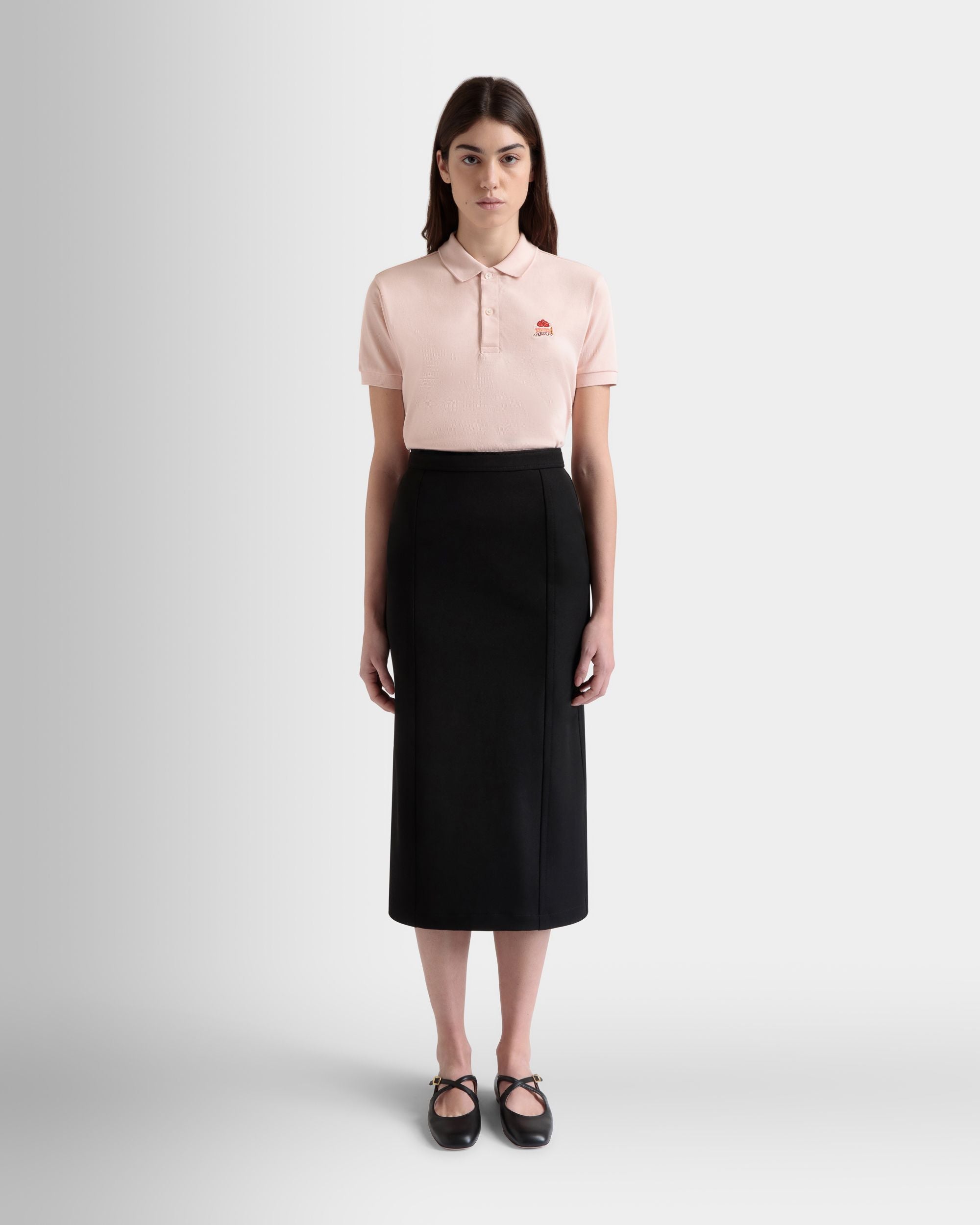 Falda Midi De Gabardina De Nailon Negra - Mujer - Bally - 02