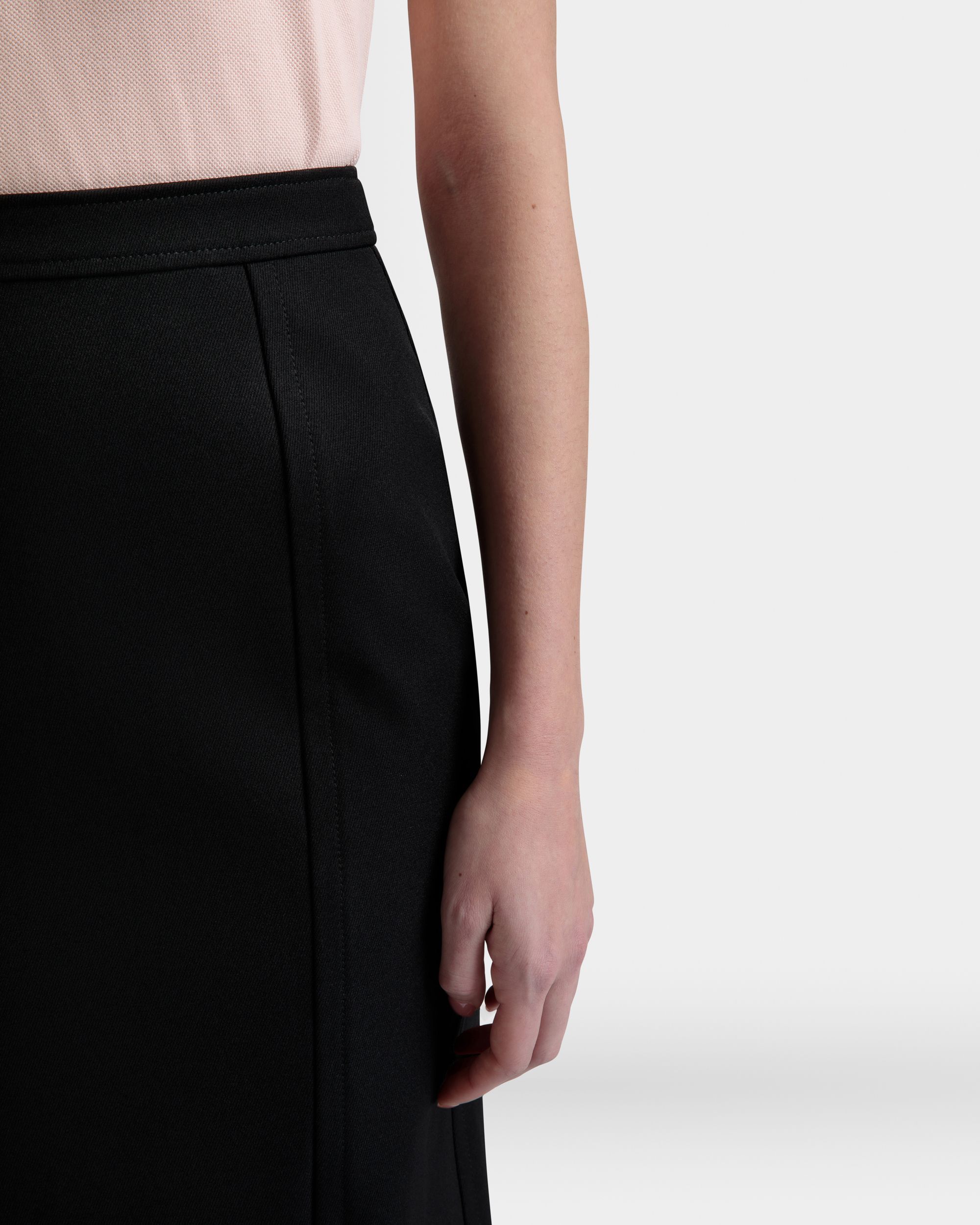 Falda Midi De Gabardina De Nailon Negra - Mujer - Bally - 03