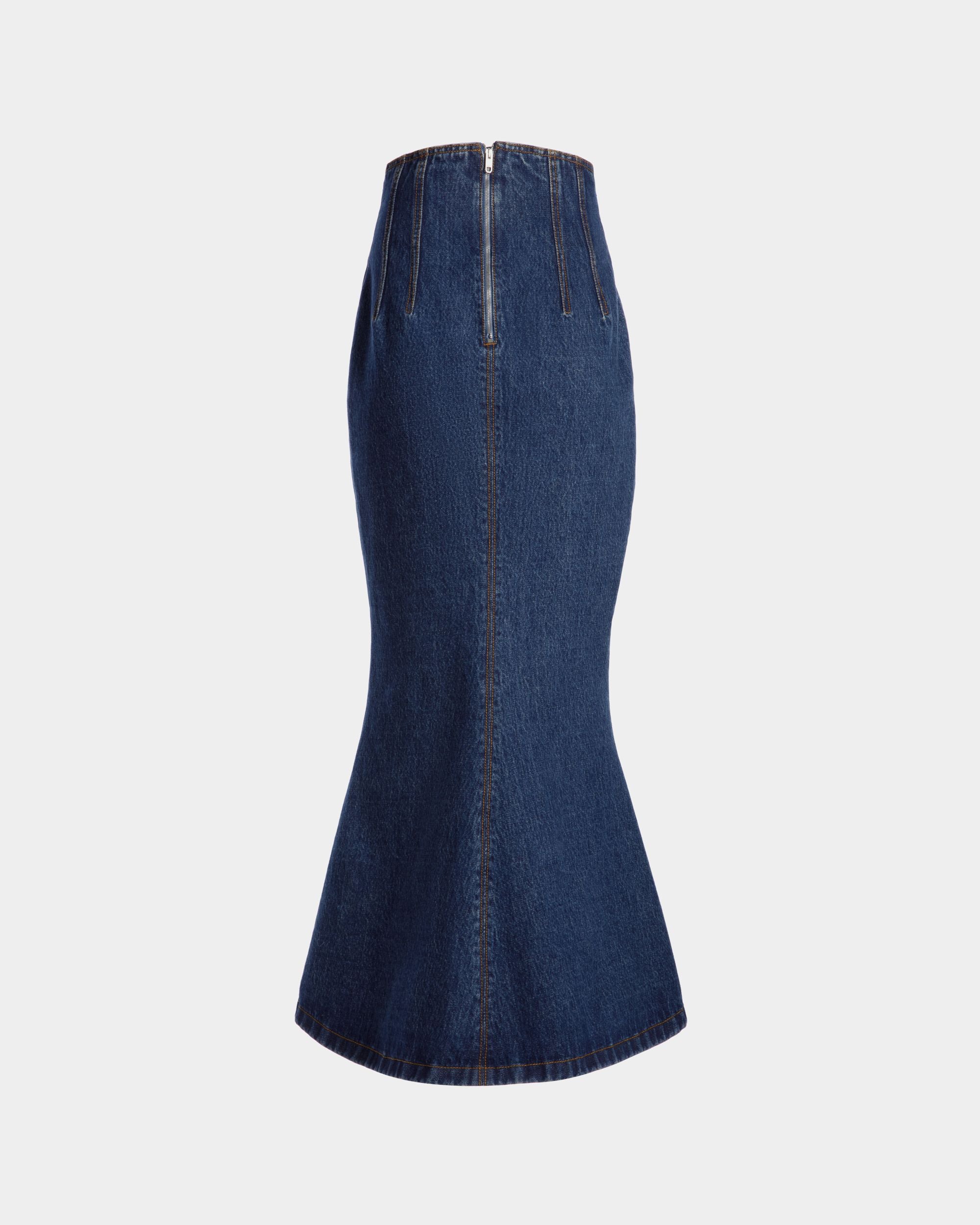 Long Skirt In Medium Blue Cotton - Women's - Bally - 07