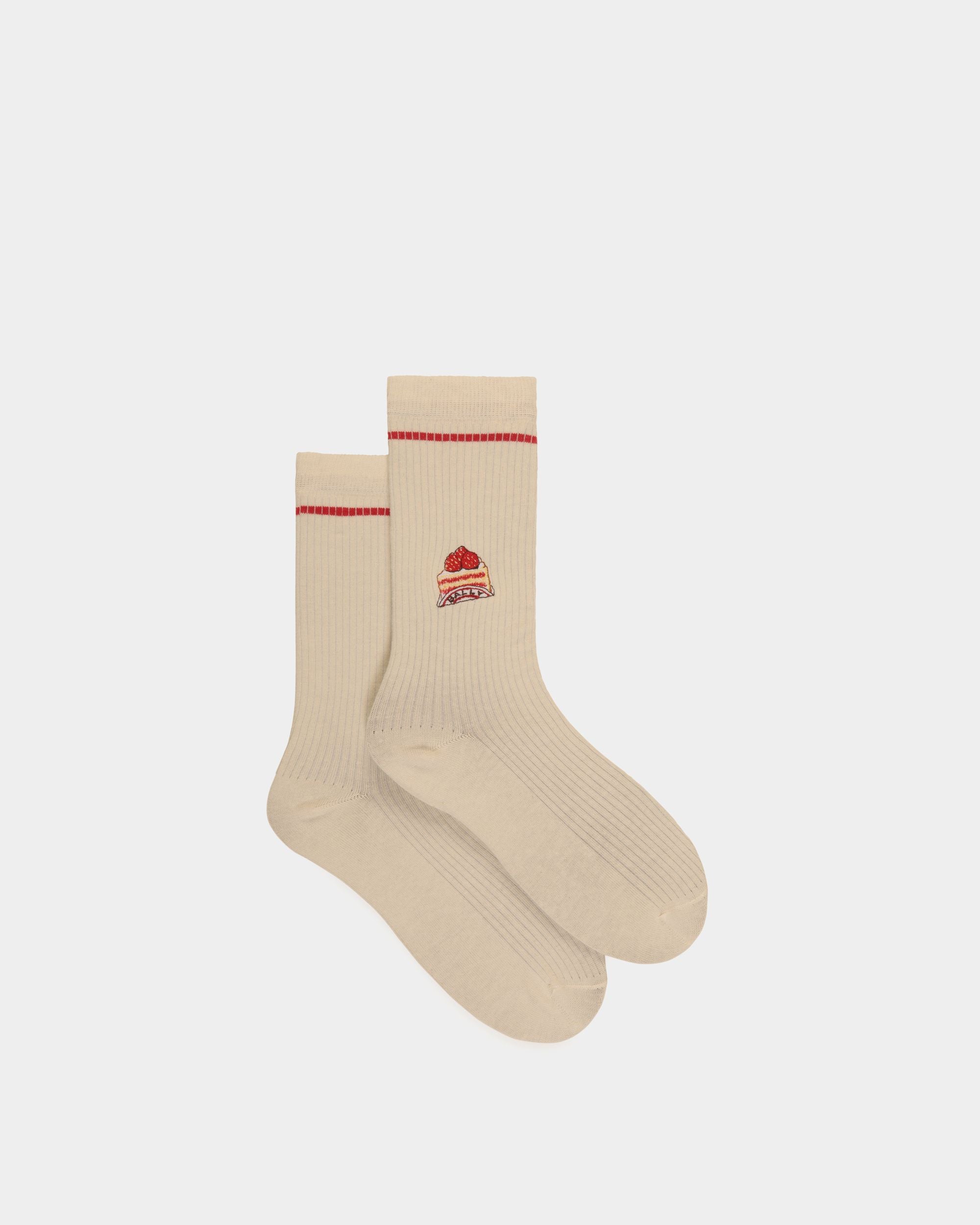 Calcetines De Mezcla De Algodón Marfil Con Bally Cake - Mujer - Bally - 01