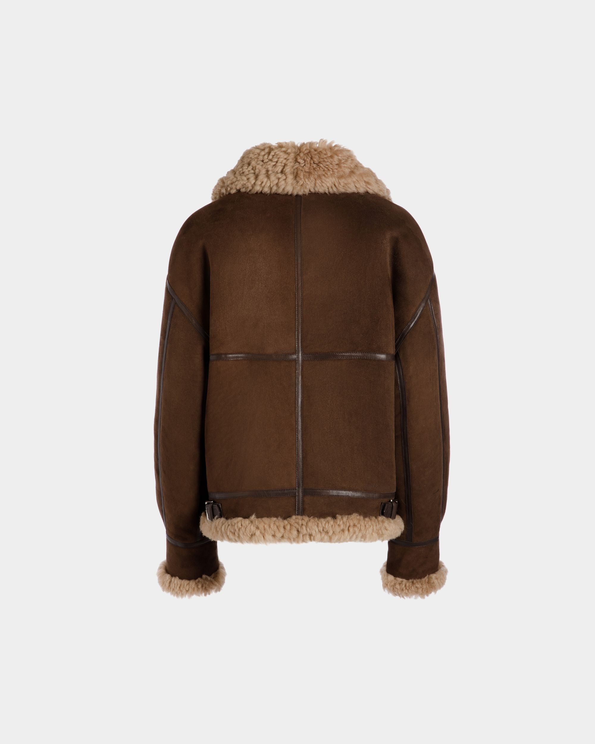 Cazadora De Aviador De Borreguito Color Marrón - Mujer - Bally - 03