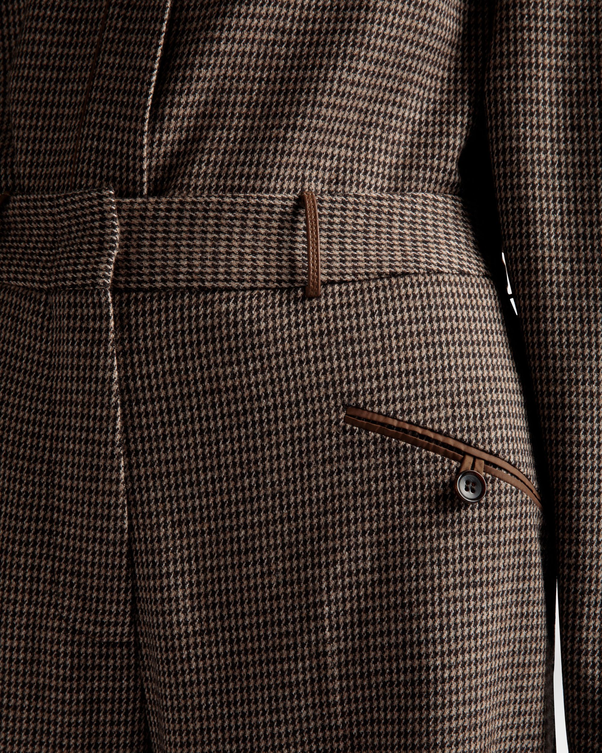 Pantalones Dogtooth De Lana Color Desierto - Mujer - Bally - 04