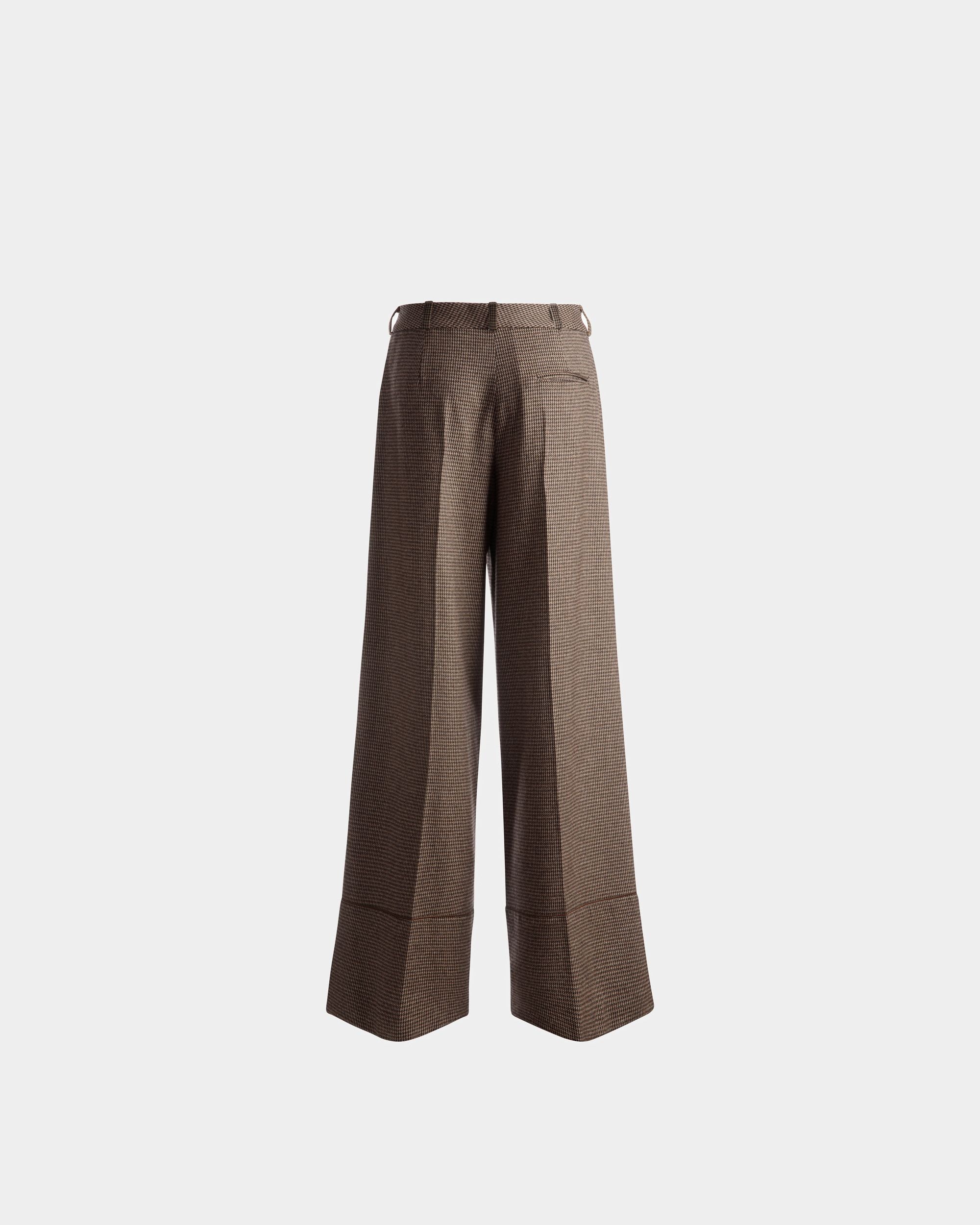 Pantalones Dogtooth De Lana Color Desierto - Mujer - Bally - 07