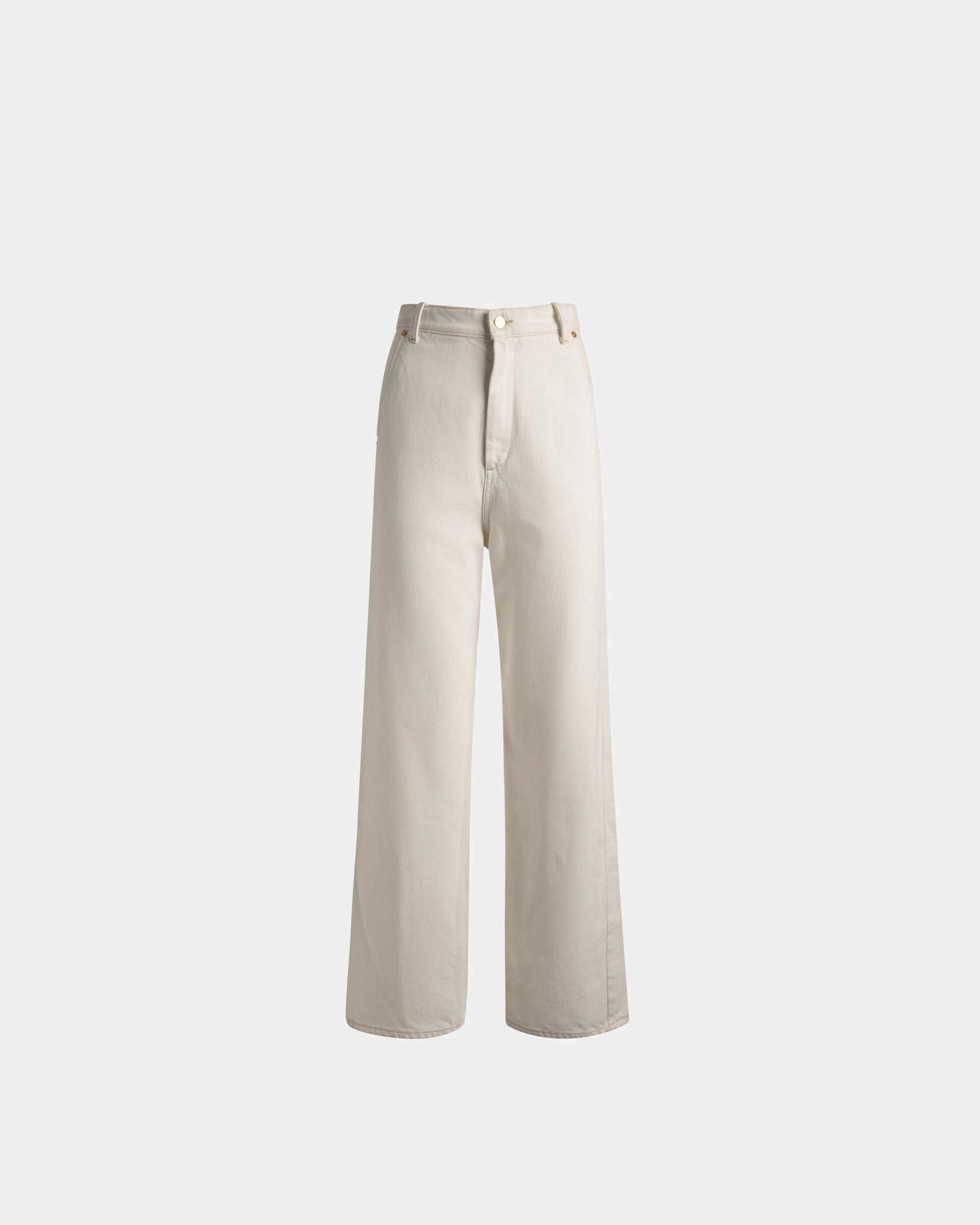 Vaqueros Desteñidos De Denim Color Hueso - Mujer - Bally - 01