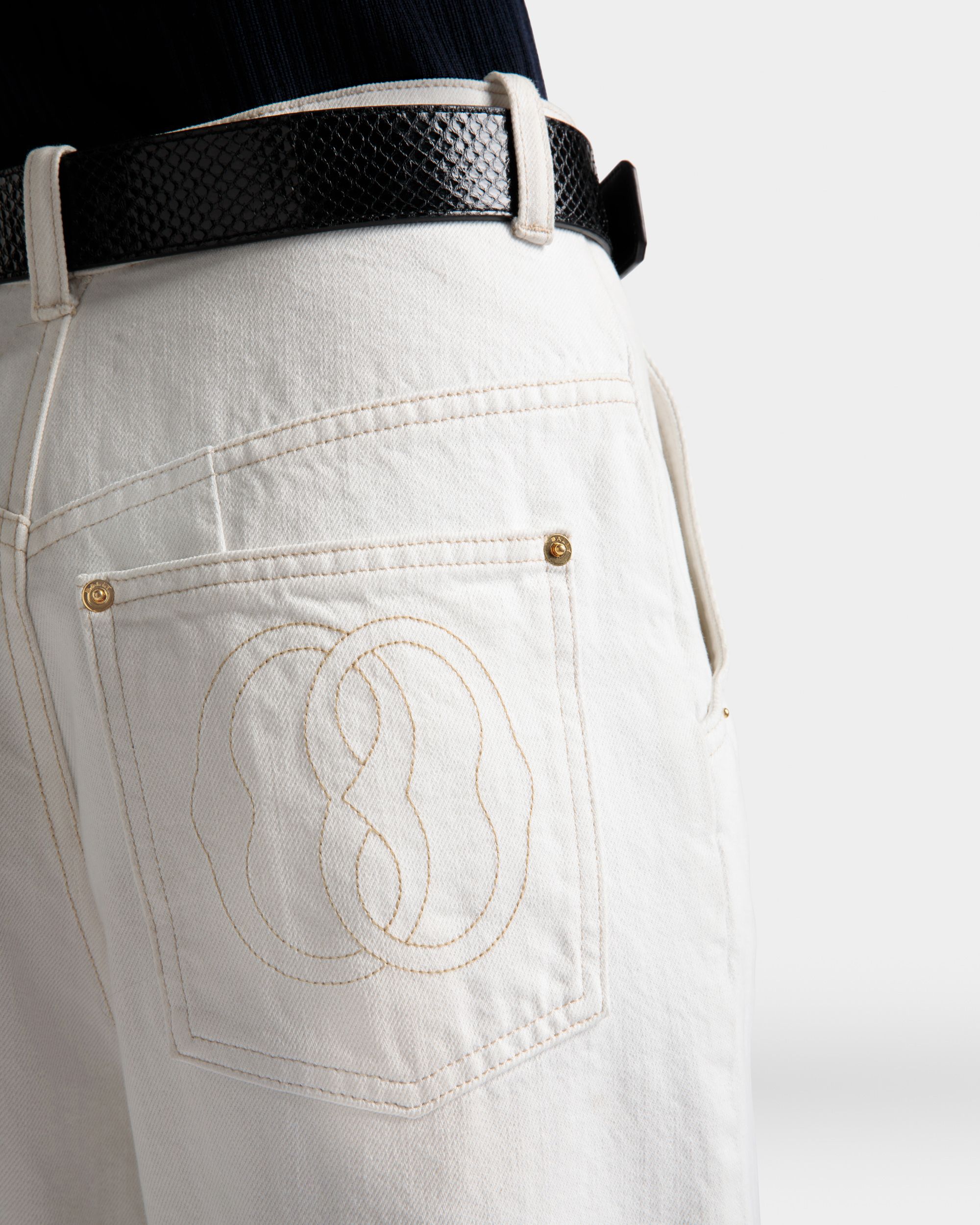 Vaqueros Desteñidos De Denim Color Hueso - Mujer - Bally - 04