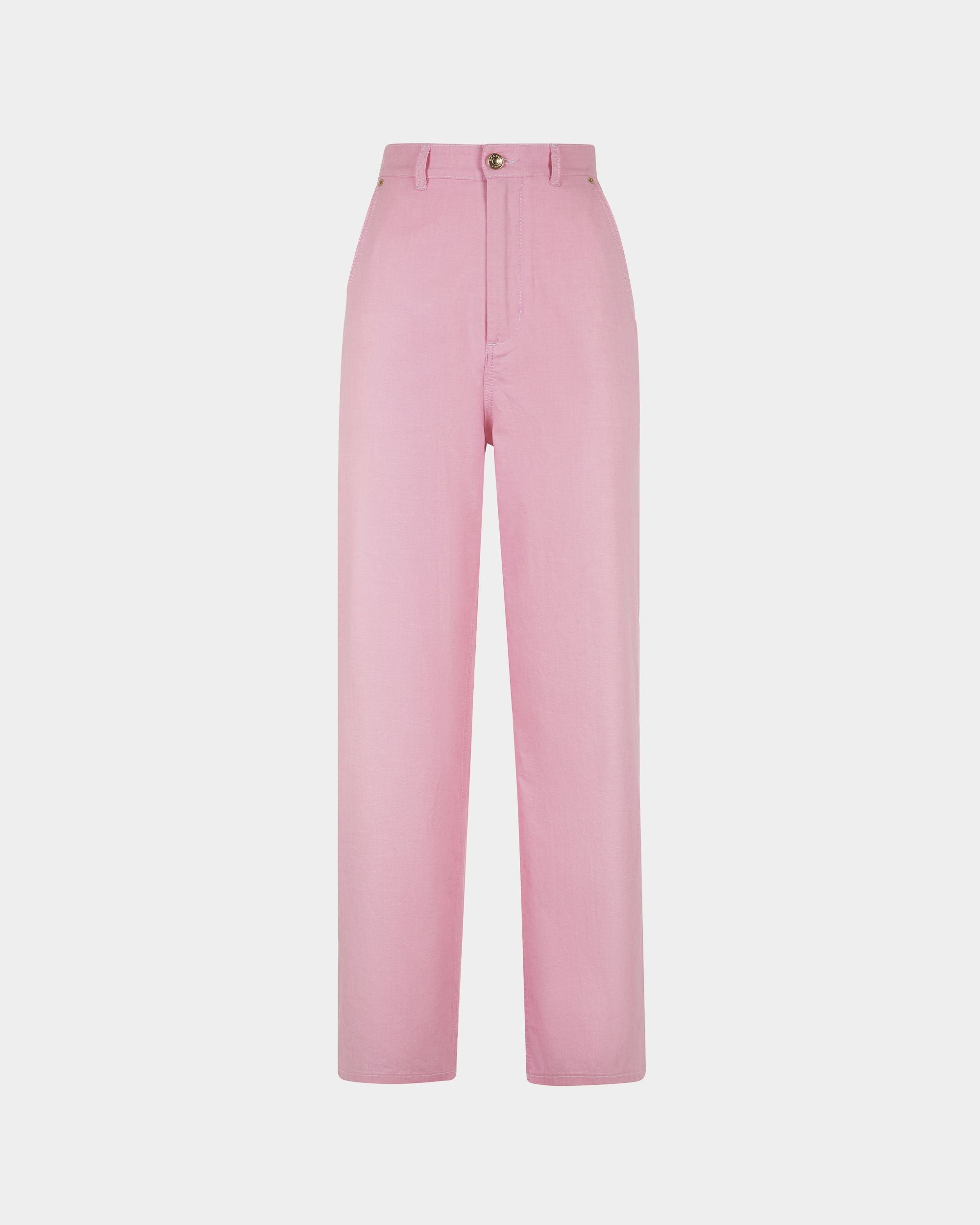Pants in Pink Cotton - Women's - Bally - 01