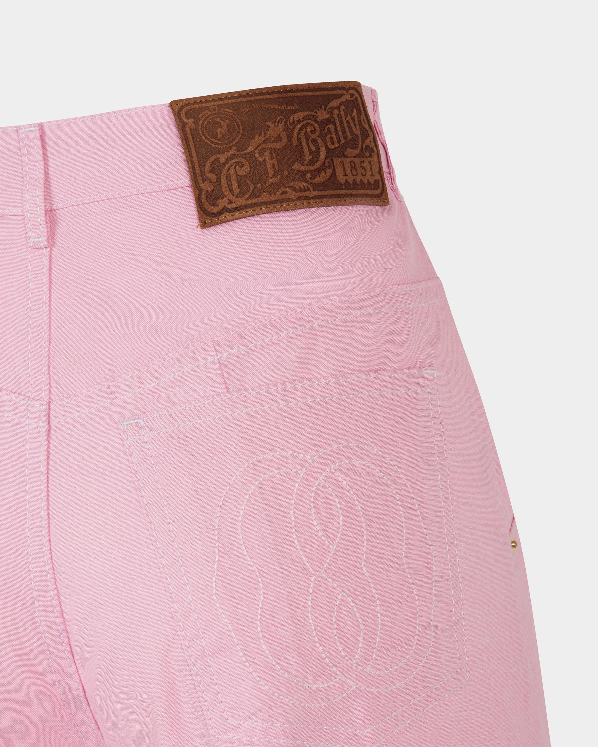 Pants in Pink Cotton - Women's - Bally - 02