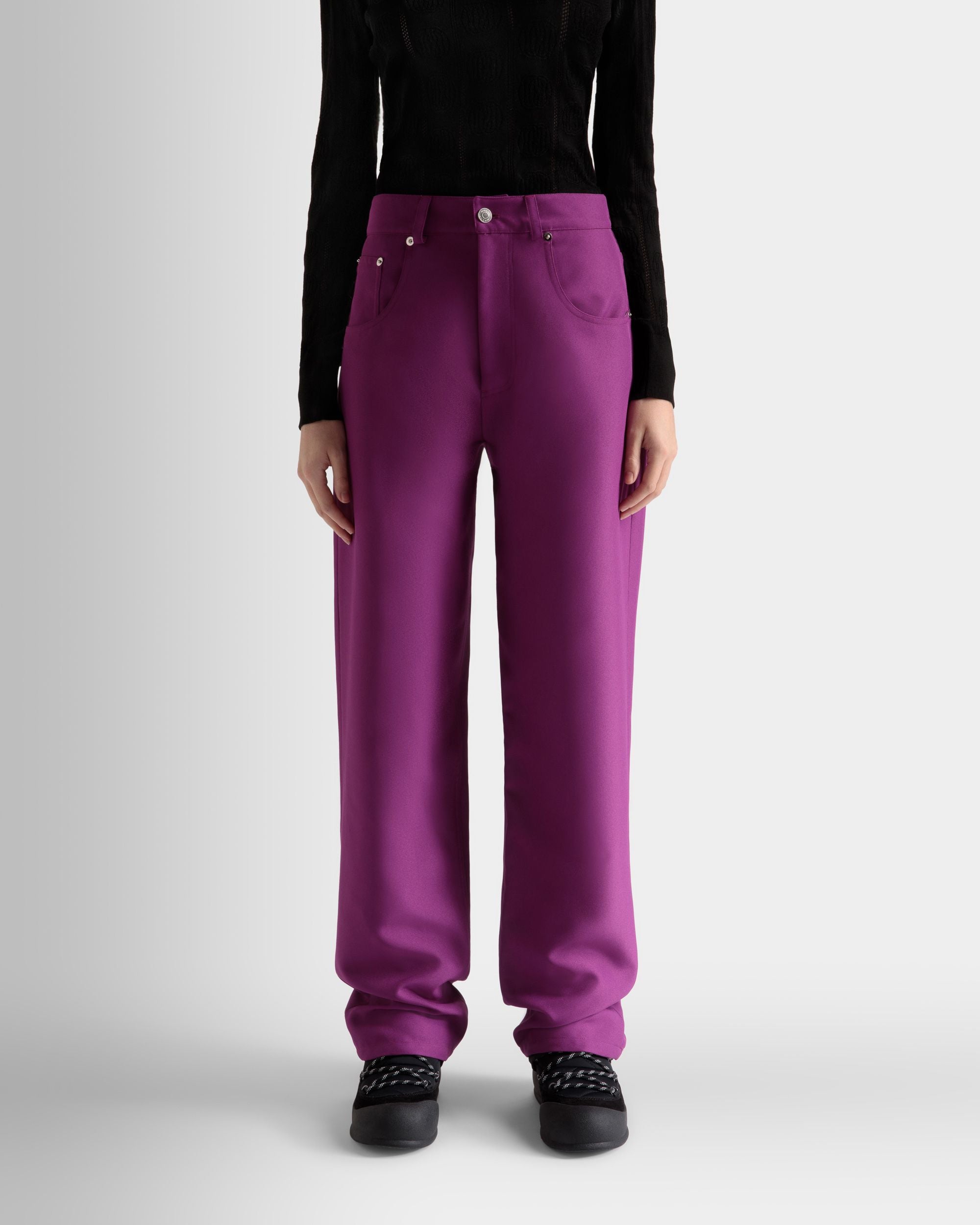High Waisted Pants In Pink - Women's - Bally - 03