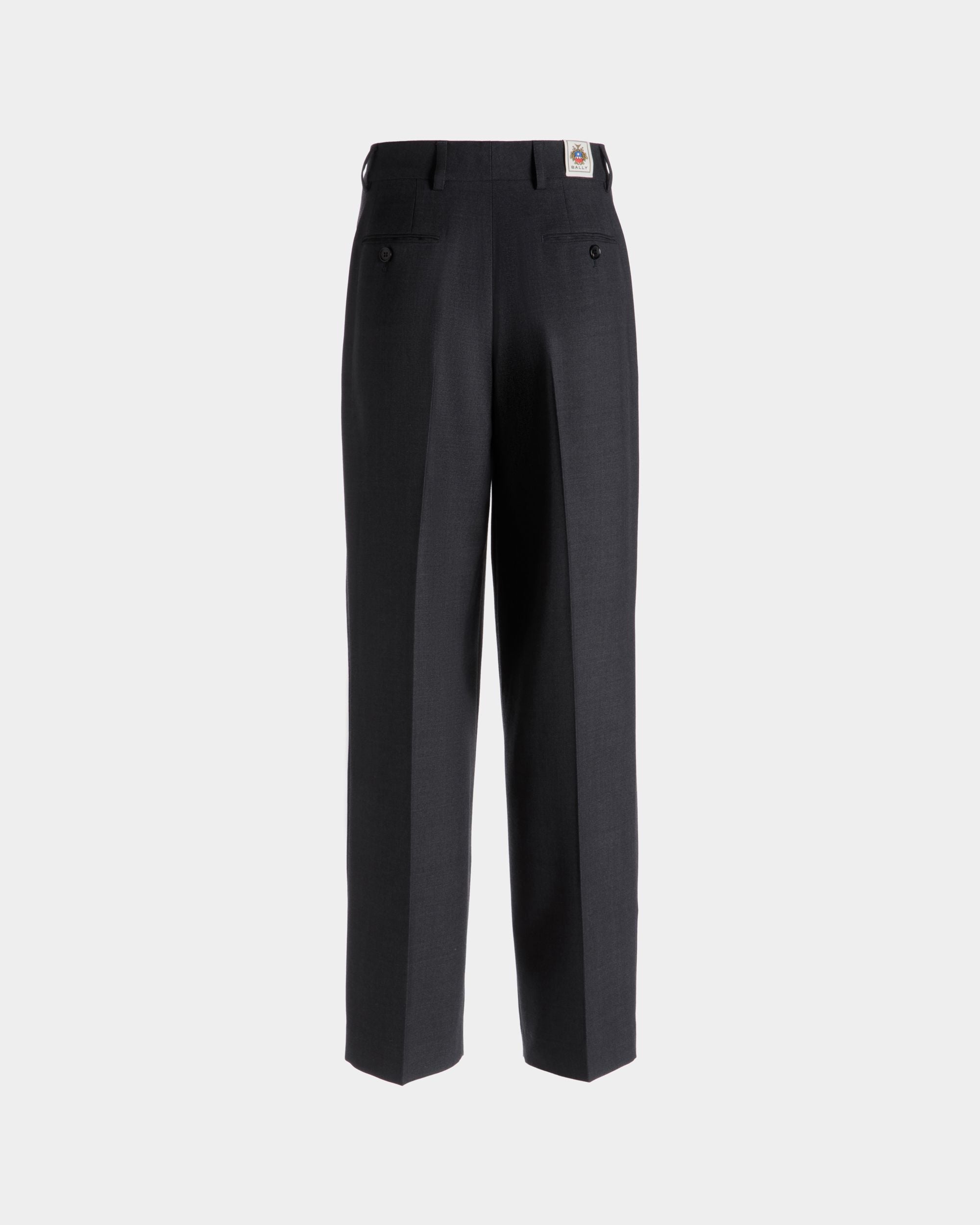 Tapered Pants In Dark Grey Wool Blend - Women's - Bally - 08