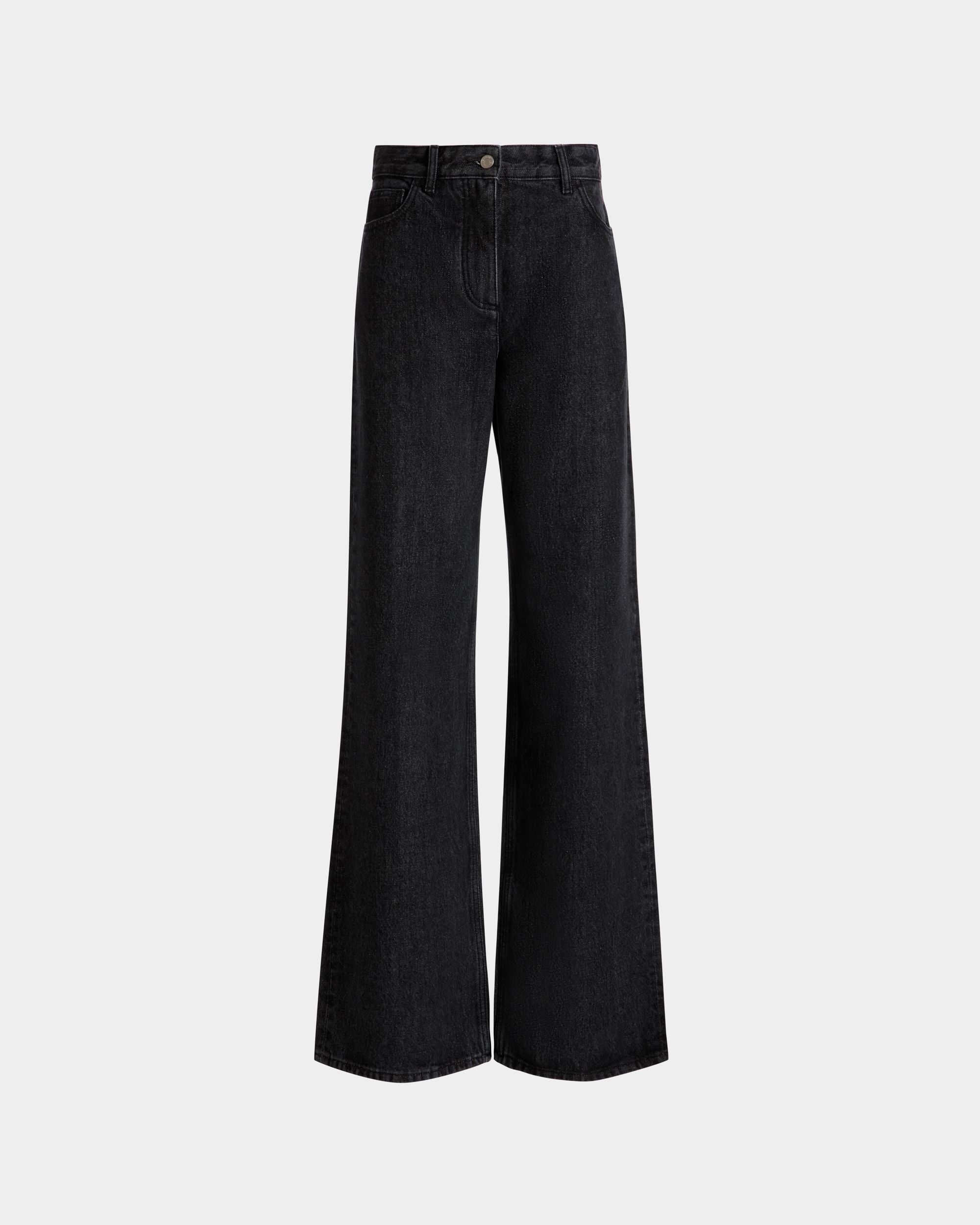 Vaqueros De Pata Ancha De Algodón Gris - Mujer - Bally - 01