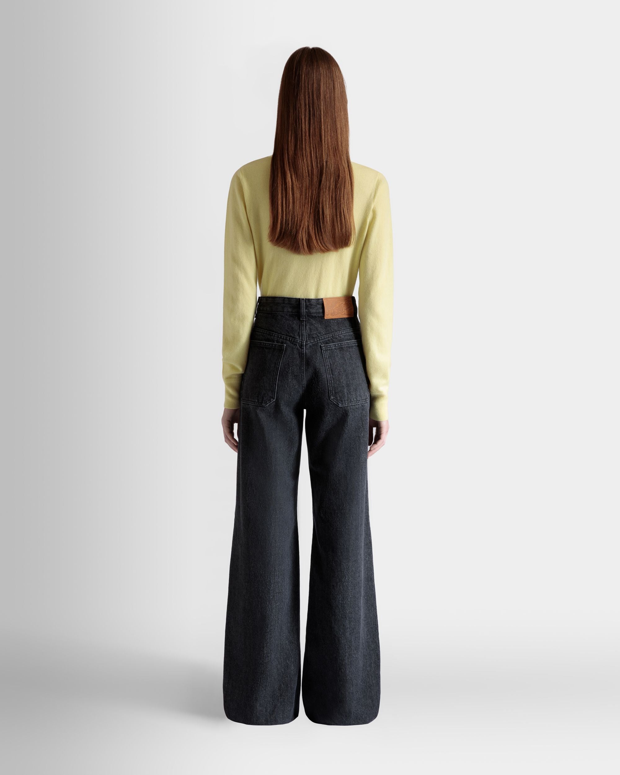 Vaqueros De Pata Ancha De Algodón Gris - Mujer - Bally - 06