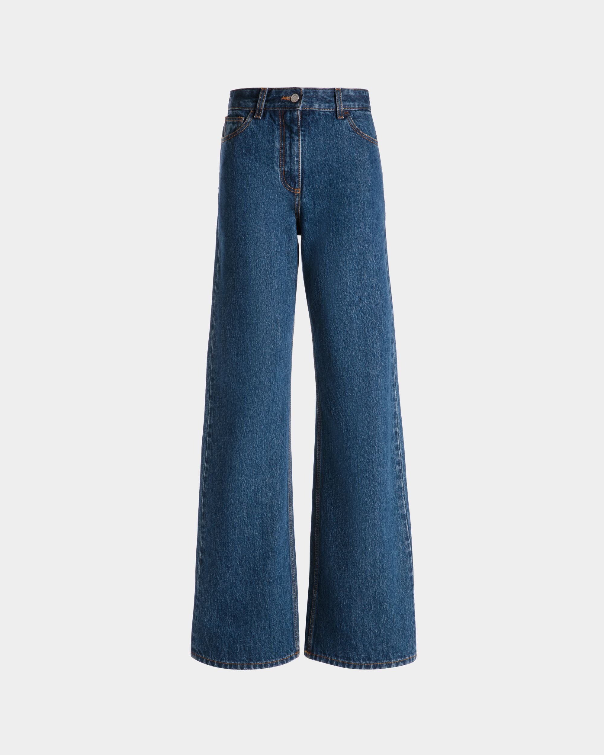 Vaqueros De Pata Ancha De Algodón Medium Blue - Mujer - Bally - 01