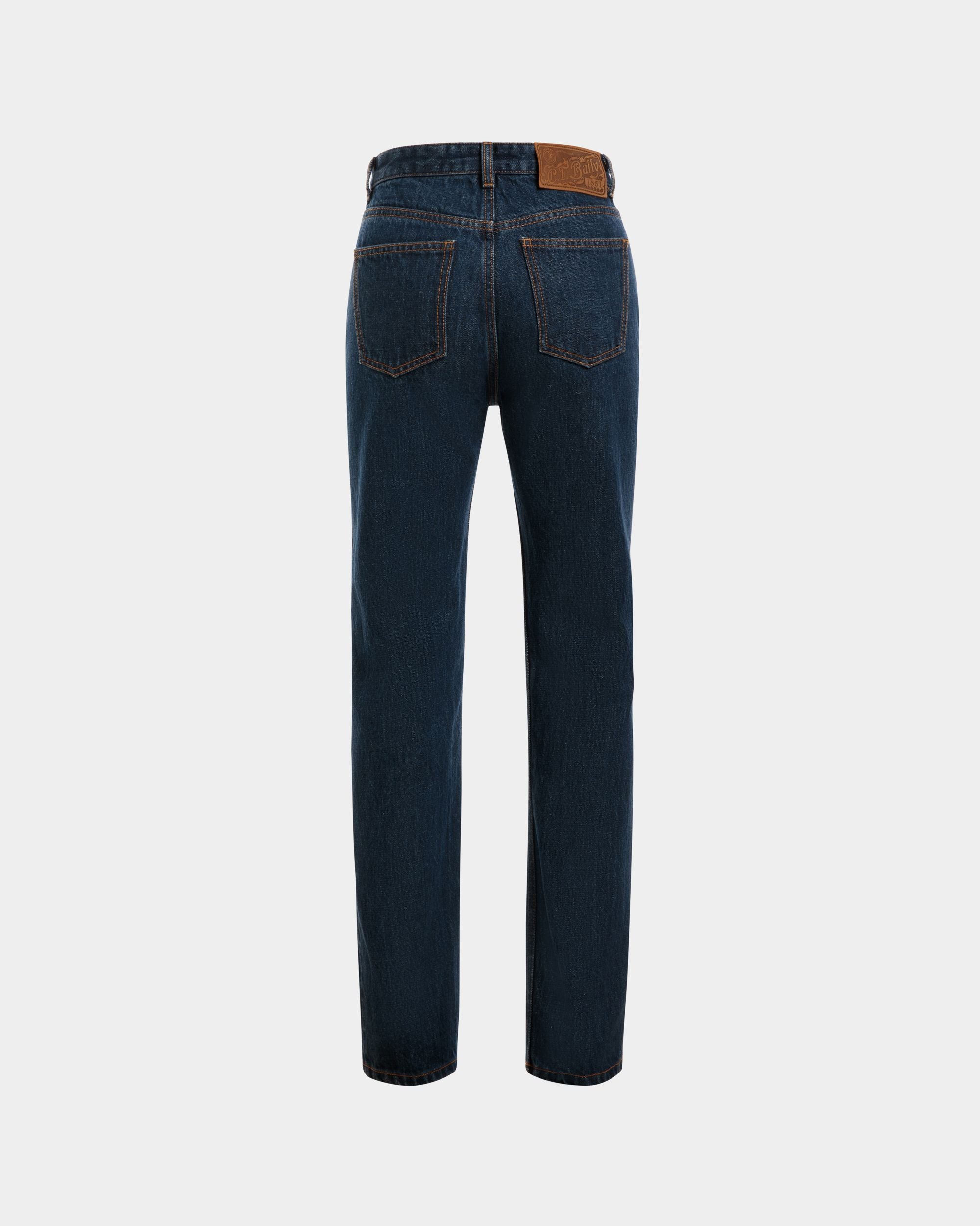 Denim Pants in Navy Blue Cotton - Mujer - Bally - 03