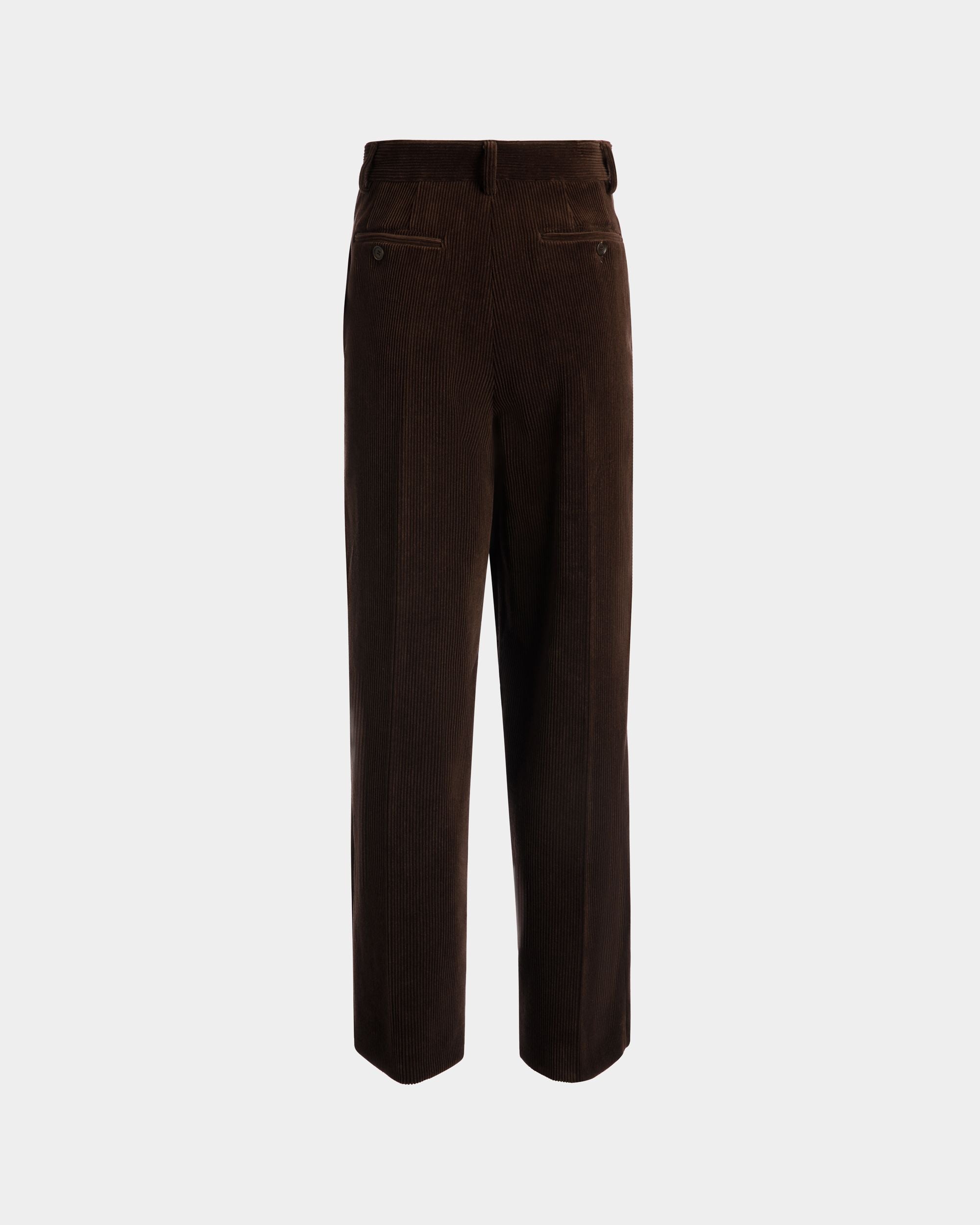 Winter Capsule Pleated Pants in Ebano Cotton Corduroy - Women's - Bally - 07
